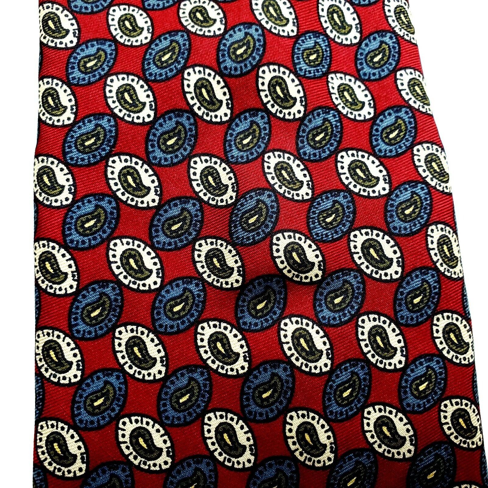 Jos. A. Bank Jos A Bank Silk Tie Red Print Geometric Short USA Size ONE SIZE - 2 Thumbnail