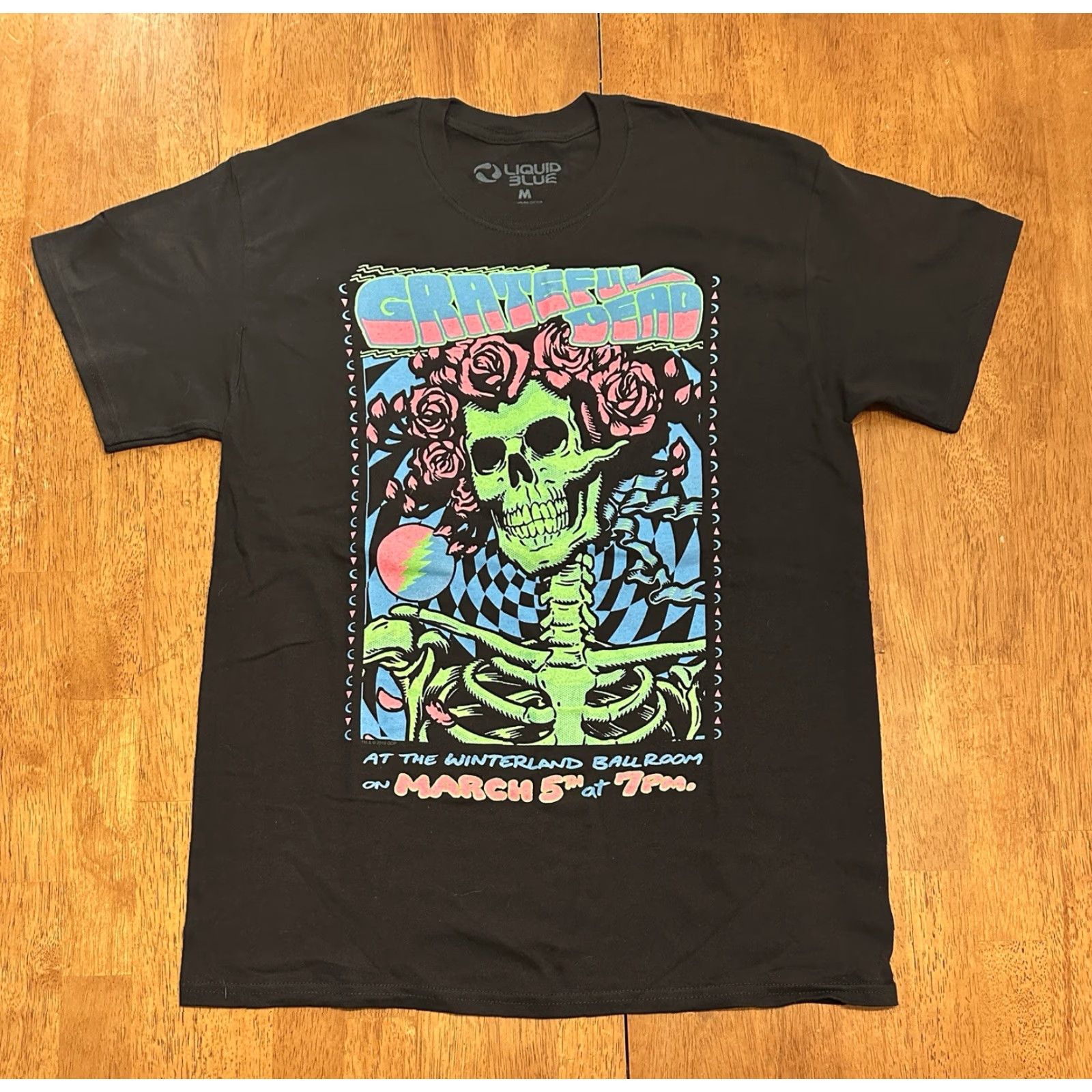 Liquid Blue Grateful Dead T Shirt Medium Black Crew Neck Short Sleeve Logo Modern Size US M / EU 48-50 / 2 - 2 Thumbnail