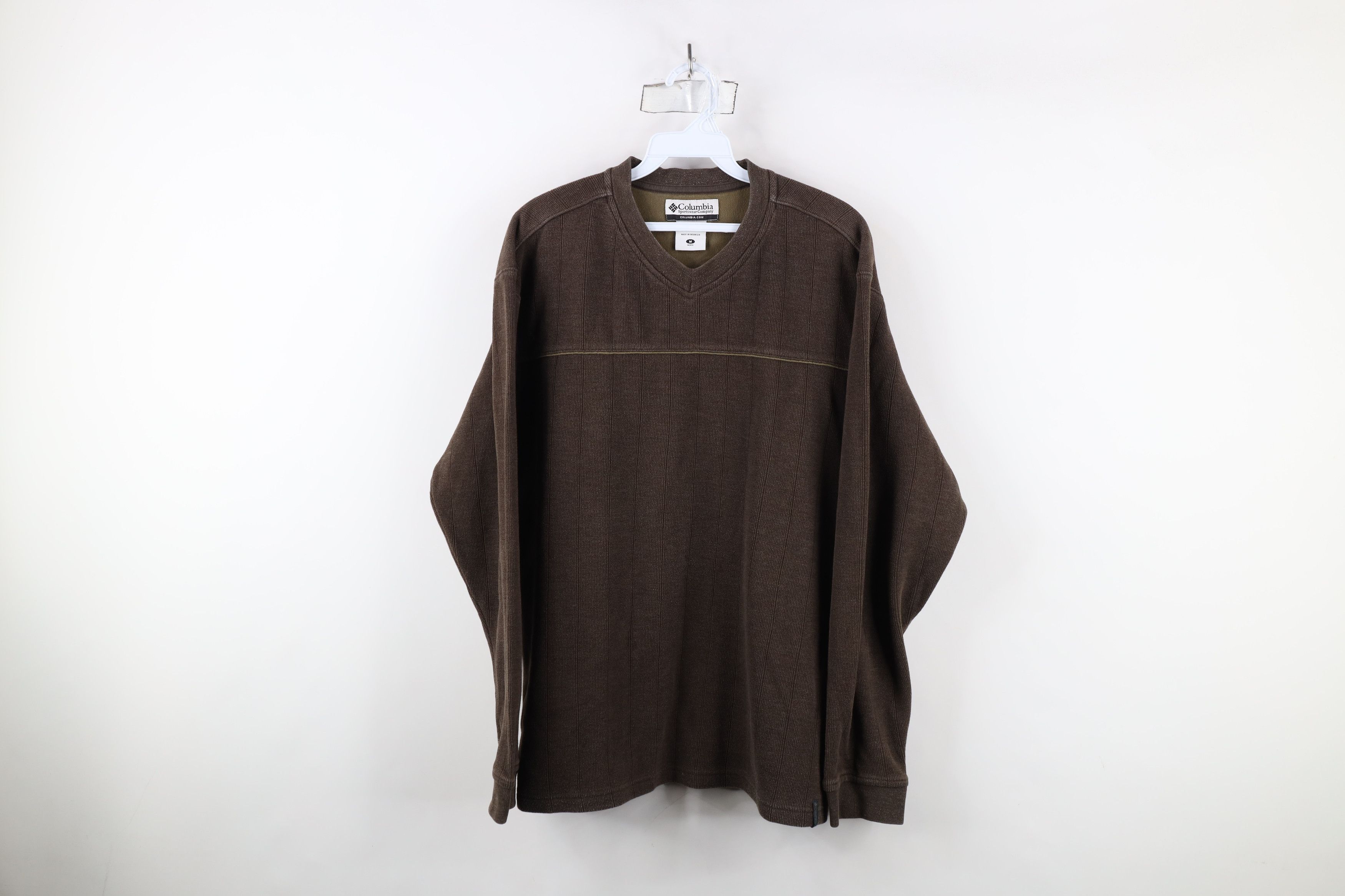 Columbia × Vintage Vintage 90s Y2K Columbia Ribbed Long Sleeve T-Shirt Brown Size US M / EU 48-50 / 2 - 1 Thumbnail