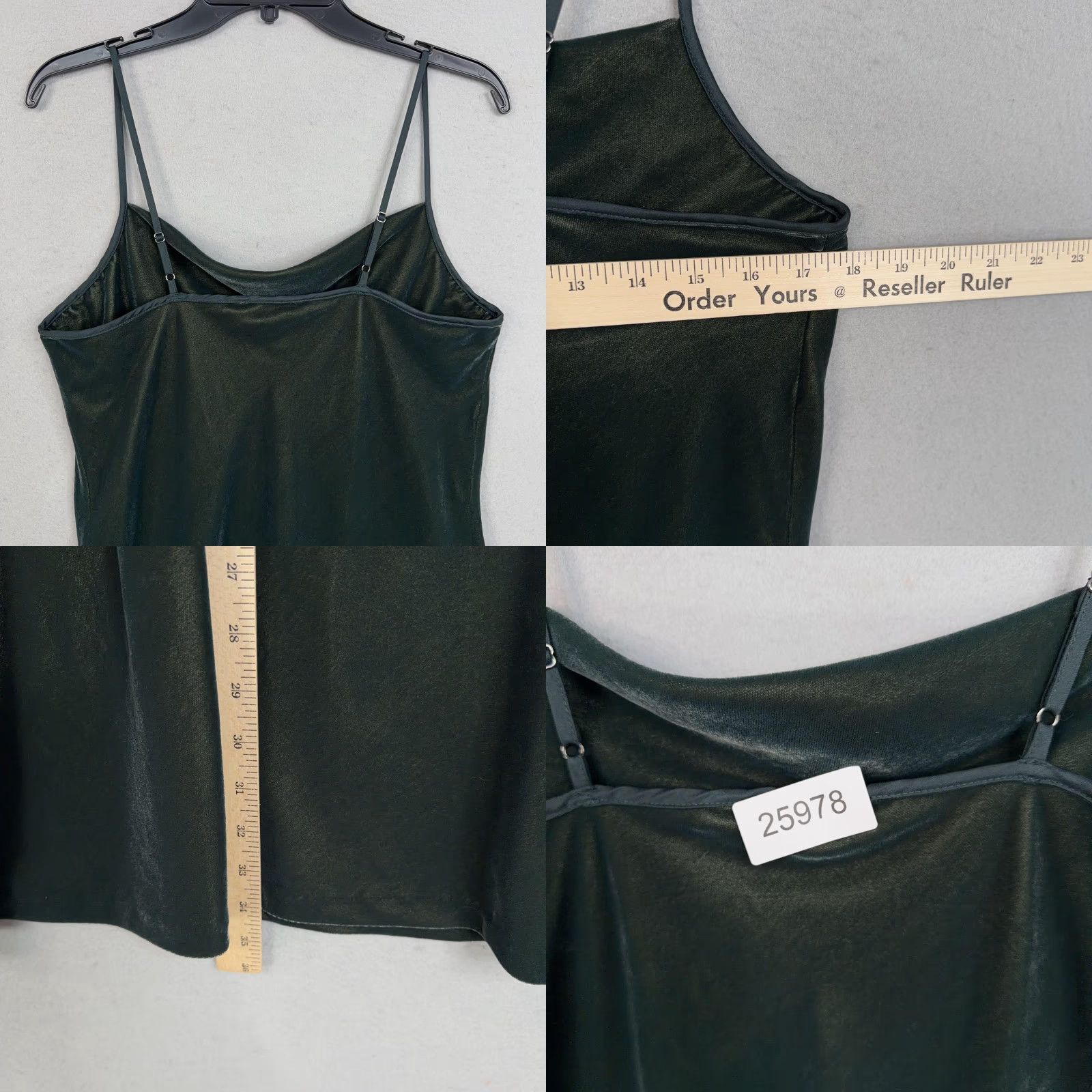 Banana Republic Banana Republic Dress Womens Small Green Velvet Cowl Neck Strappy Slip Mini Party Size S / US 4 / IT 40 - 8 Thumbnail