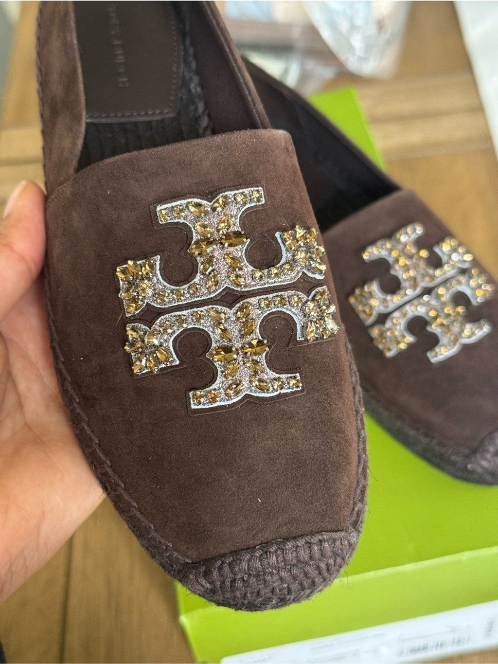 Tory Burch New Tory Burch EMBELLISHED ESPADRILLE ROYAL SUEDE In Coca Size US 7 / IT 37 - 2 Thumbnail
