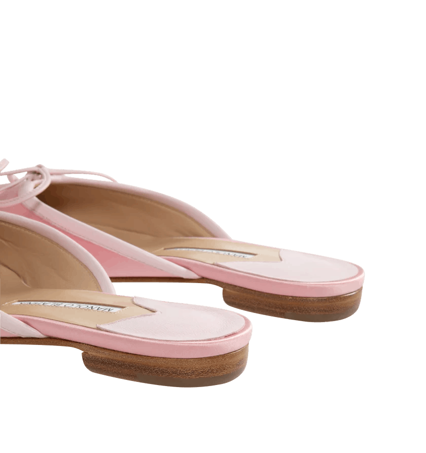 Manolo Blahnik o1h1sh11225 Satin Ballerina Mule in Pink Size US 7.5 / IT 37.5 - 4 Thumbnail