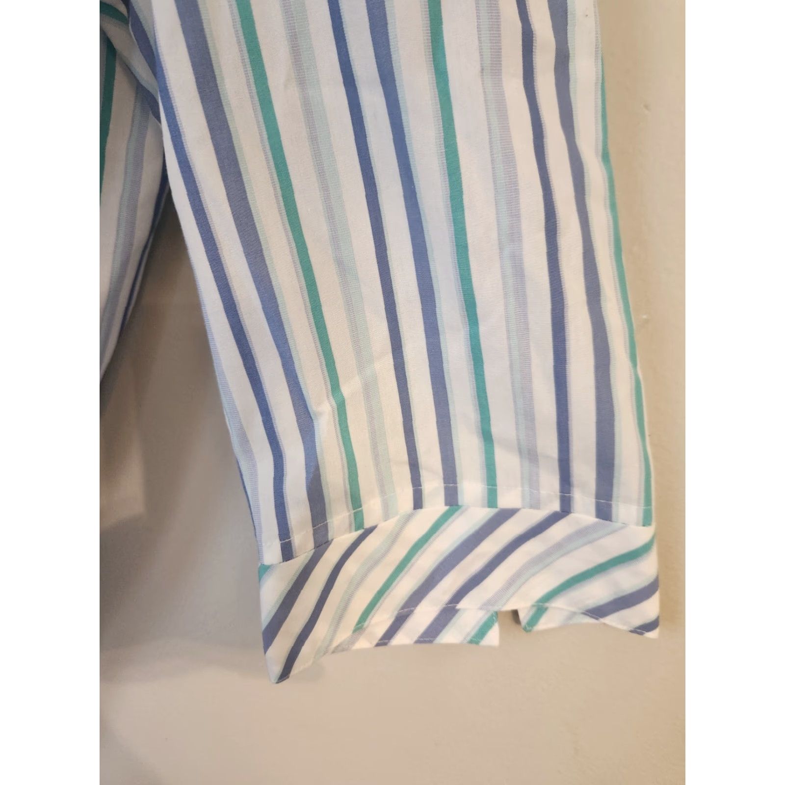 Vintage VINTAGE Allison Daley White Blue Stripe Button Up Top Shirt 16 Women Size XXL / US 16-18 / IT 52-54 - 4 Thumbnail
