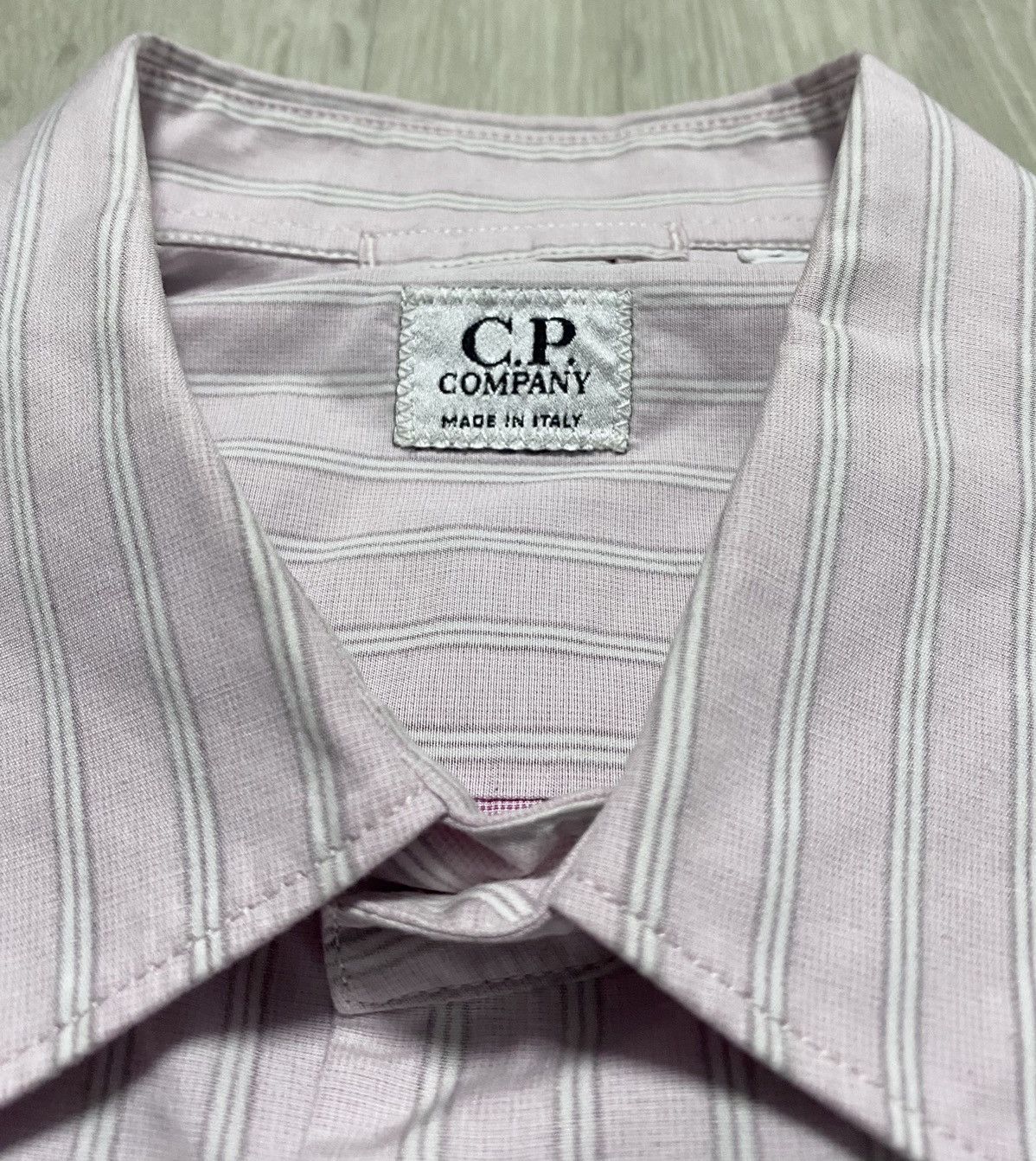 C.P. Company C.P. Company Vintage Pink Striped Long Sleeved Cotton Shirt Size US XL / EU 56 / 4 - 11 Thumbnail