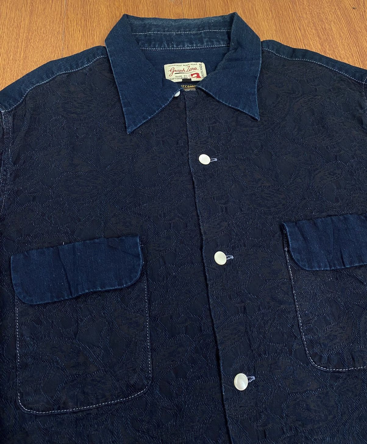 KOJIMA GENES Graph zero Indigo sewing pattern shirt Size US XL / EU 56 / 4 - 3 Thumbnail
