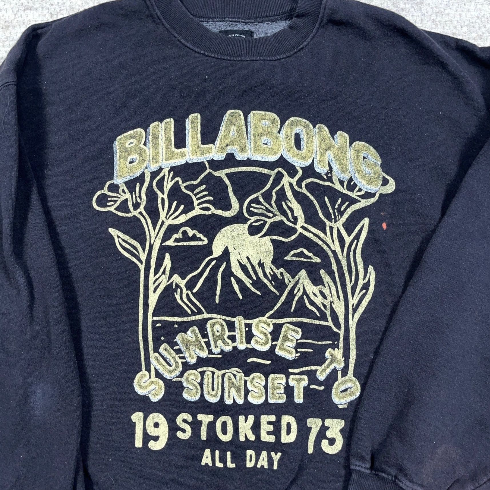 Billabong VINTAGE Billabong Sweatshirt Men Medium Black Crewneck Skate All Day Distressed VTG Y2K Size US M / EU 48-50 / 2 - 2 Thumbnail