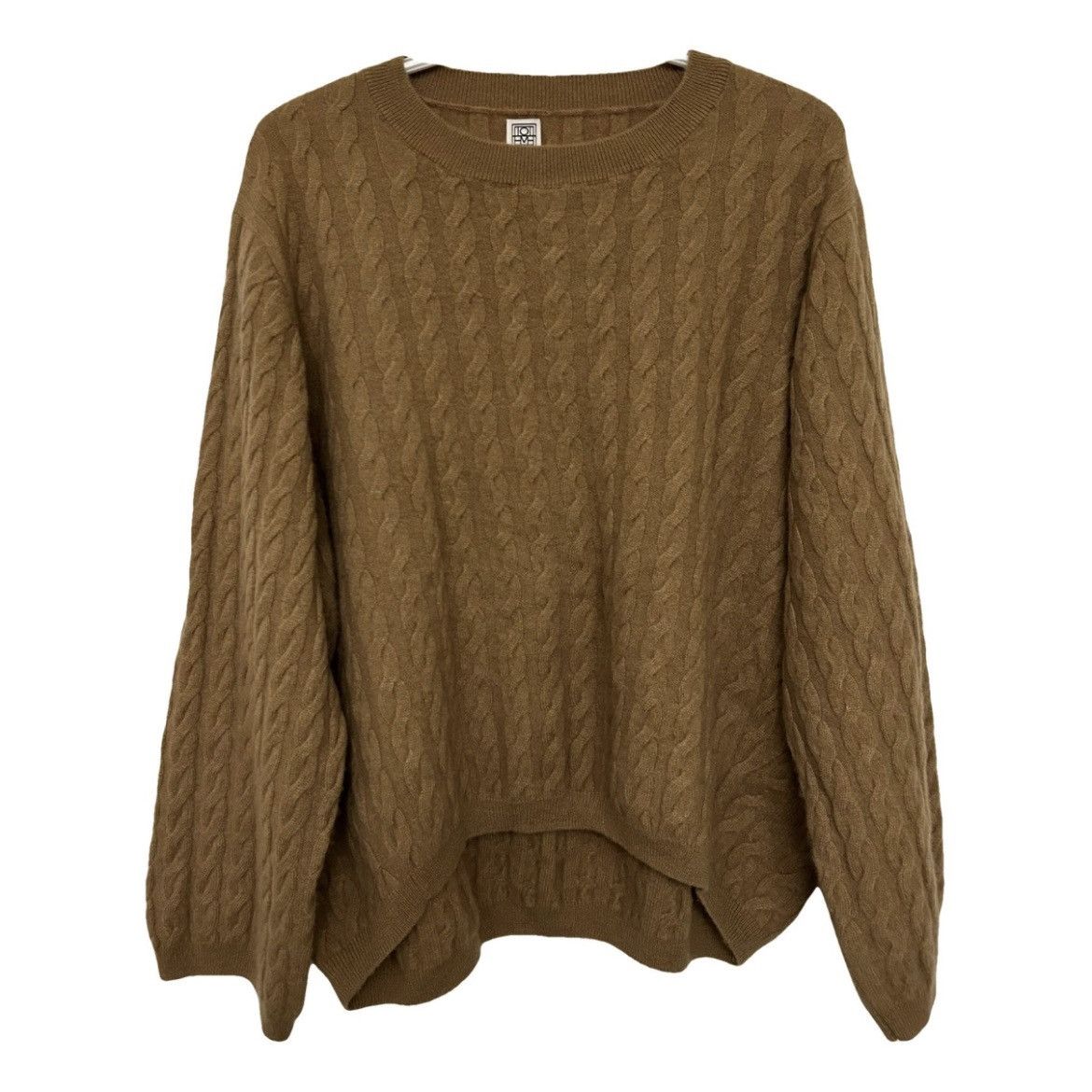 image of Toteme Classic Cable Knit Cashmere Jumper Size Xs in Brown, Women's