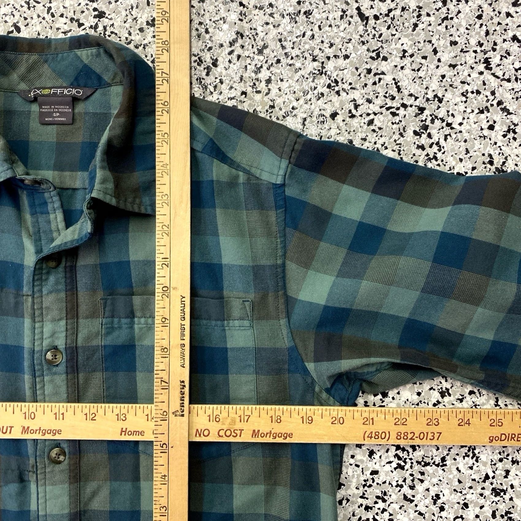 ExOfficio ExOfficio Button Down Flannel Shirt Men’s S Green Plaid Cotton Blend Stretch Shirt Size US M / EU 48-50 / 2 - 3 Thumbnail