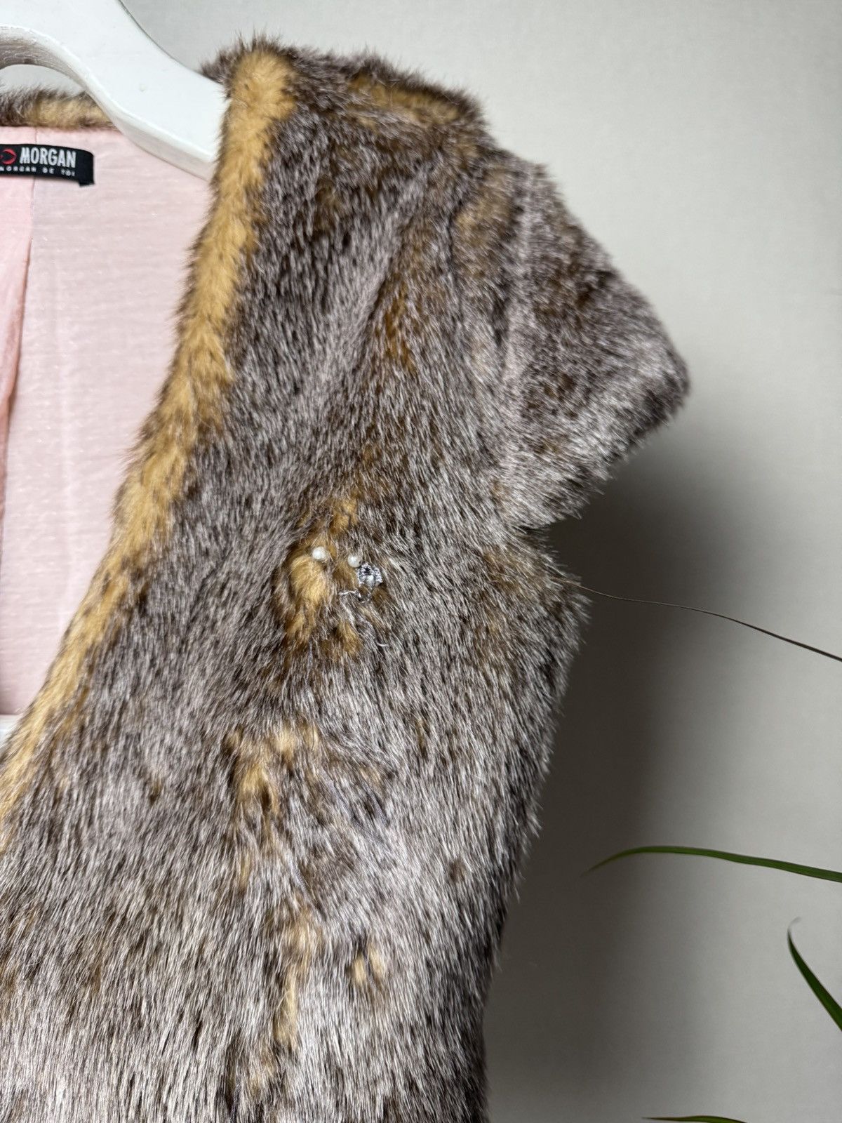 Japanese Brand Morgan Y2K Faux Mink Fur Vest ifsixwasnine goa LGB mohair Size S / US 4 / IT 40 - 6 Thumbnail