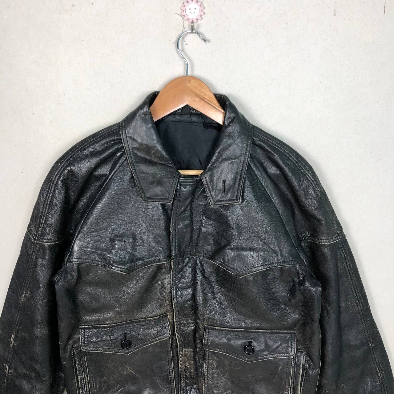 Japanese Brand Vintage Leather IS-674-MS Flight Jacket Black Size US M / EU 48-50 / 2 - 4 Thumbnail