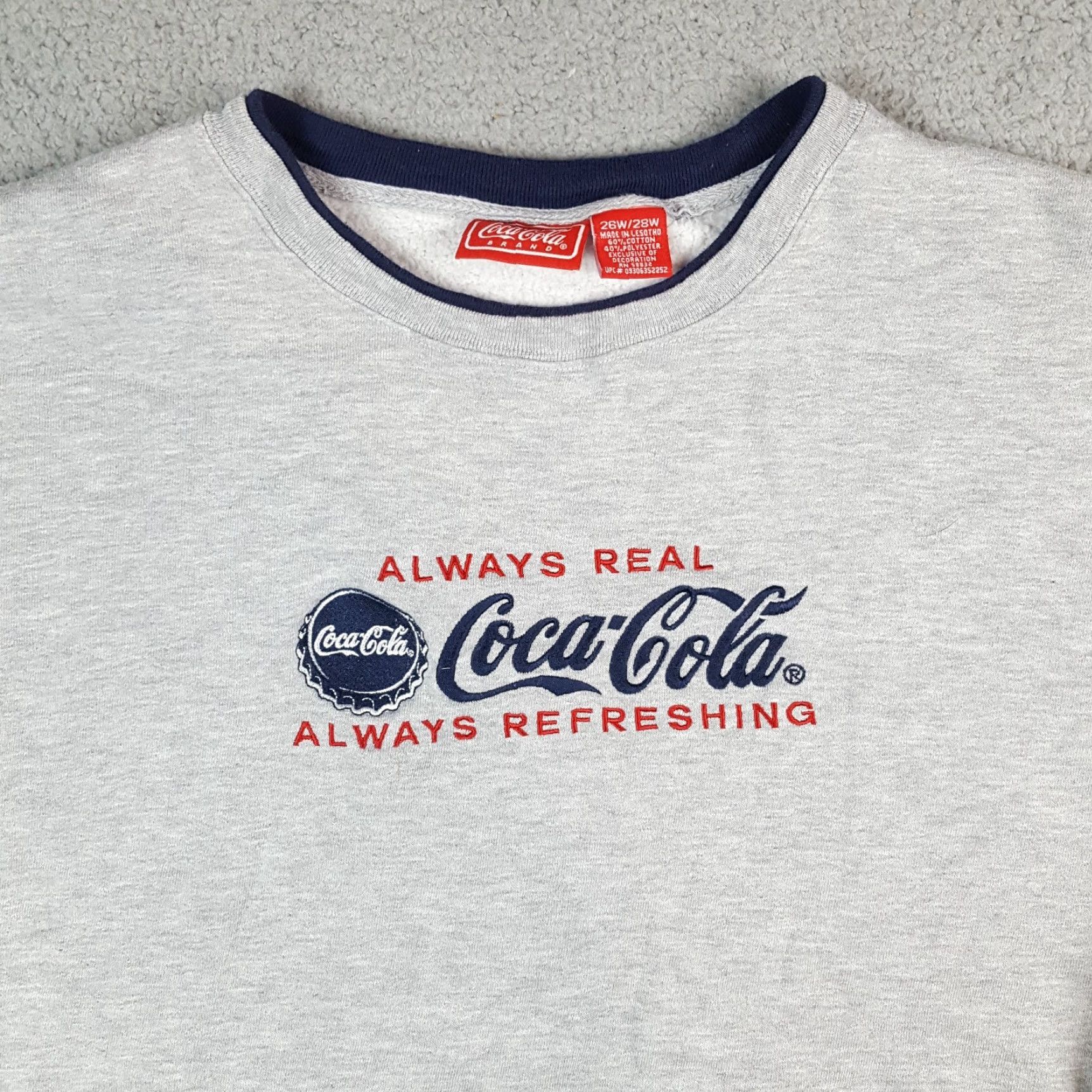 Vintage VINTAGE Coca-Cola Coke Soda 2XL Oversized Pullover Crewneck Sweatshirt, 90s Y2K, Gray, Cotton Blend, Wool? (No new info) Size US XXL / EU 58 / 5 - 2 Thumbnail