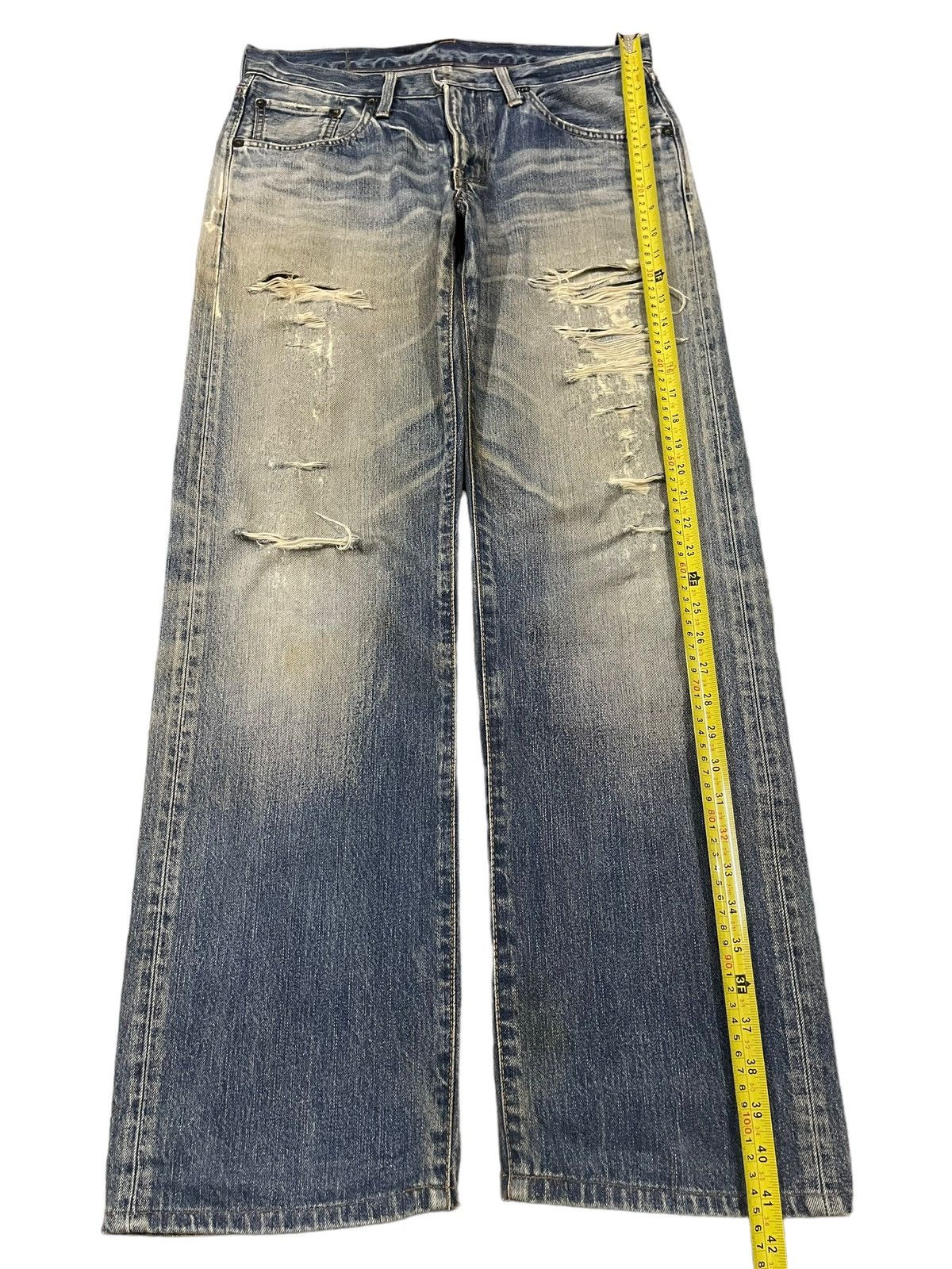 Edwin Vintage 90s Edwin Blue Wash Distressed Destroyer Jeans Size US 32 / EU 48 - 10 Thumbnail