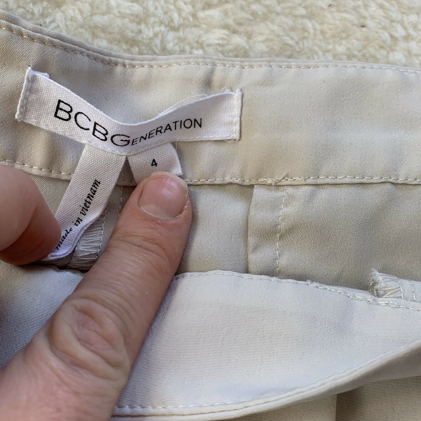 Bcbgmaxazria Bcbgeneration Side Racer Stripe Shorts Grey Beige Black 4 S Size 27" / US 4 / IT 40 - 5 Thumbnail