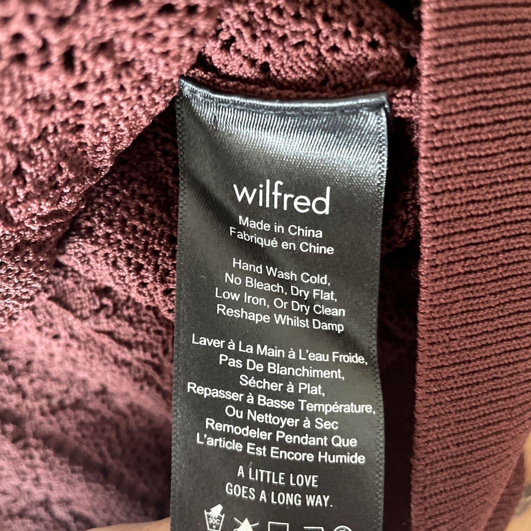 Vintage Wilfred Bernelle Sweater Womens Large Maroon Ruffle Open Knit Sweatshirt Knit Pullover Size L / US 10 / IT 46 - 5 Thumbnail