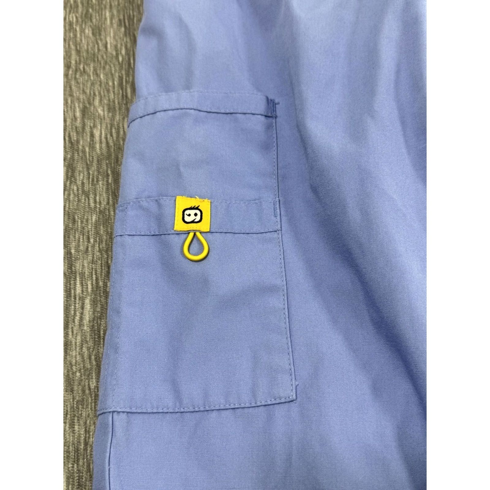 Vintage WonderWink Scrub Pants Womens XXS Blue Cargo Elastic Waist Drawstring Nurse Dr Size 24" / US 00 / IT 34 - 2 Thumbnail