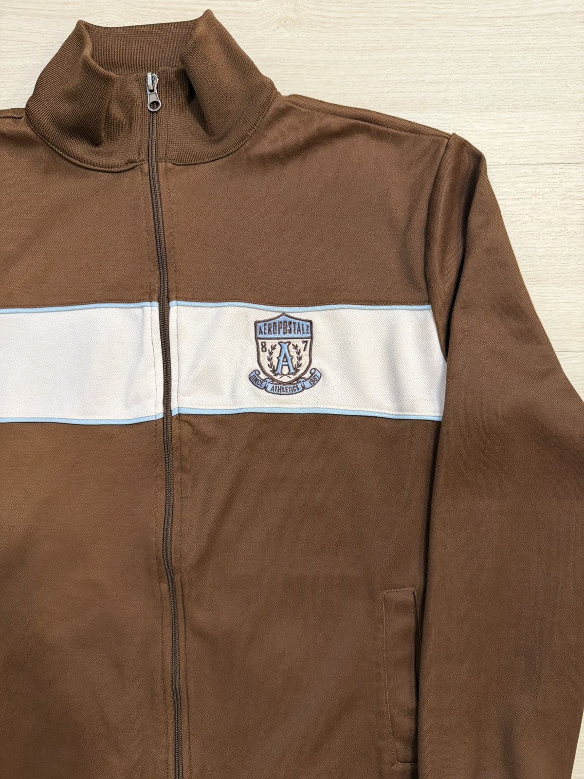 Aeropostale Y2K Aeropostale Full Zip Up Brown Striped Track Jacket Size US L / EU 52-54 / 3 - 3 Thumbnail