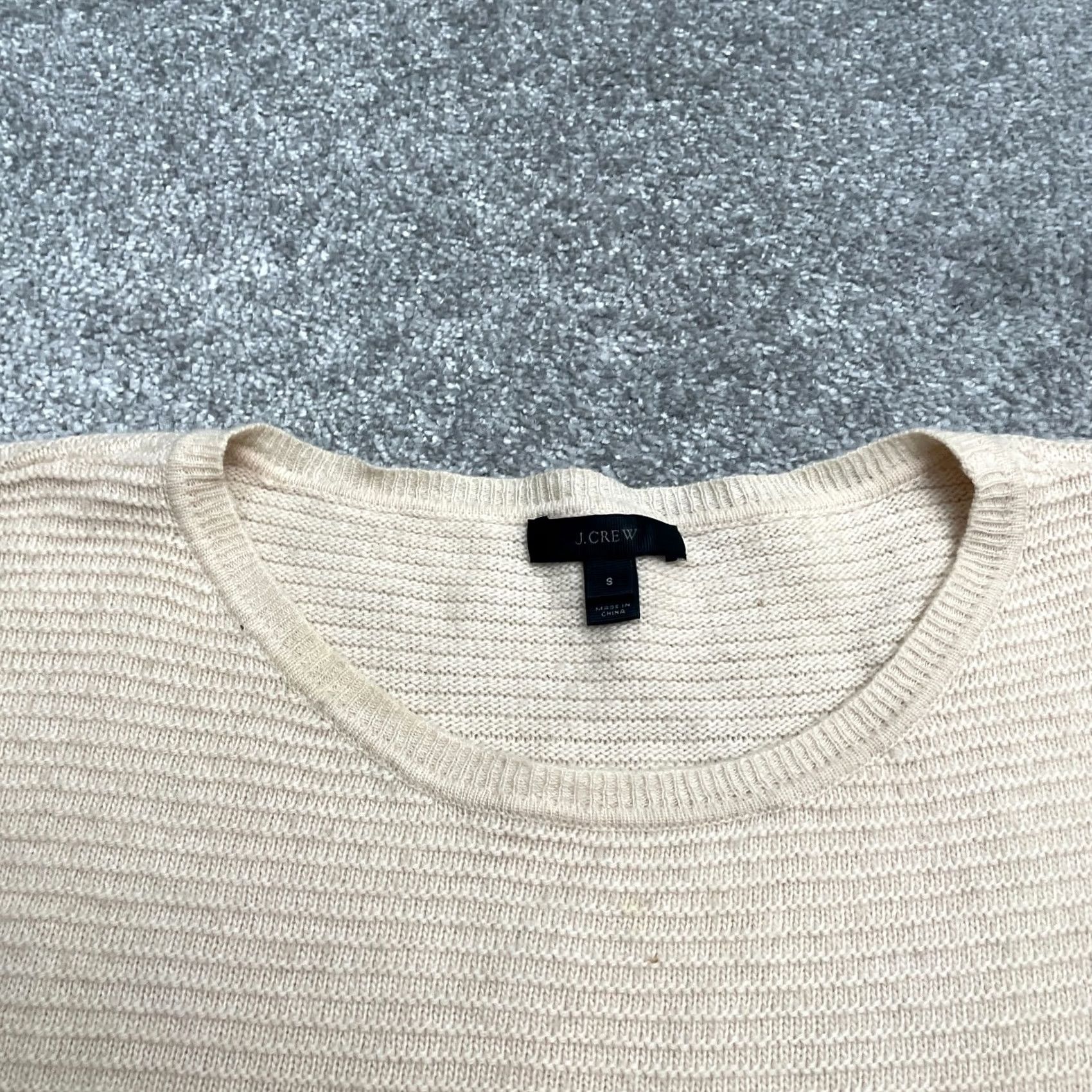 J.Crew VINTAGE J. Crew Wool Blend Pullover Sweater Womens Small Beige Rib Stitch Dolman Sleeve Size S / US 4 / IT 40 - 3 Thumbnail