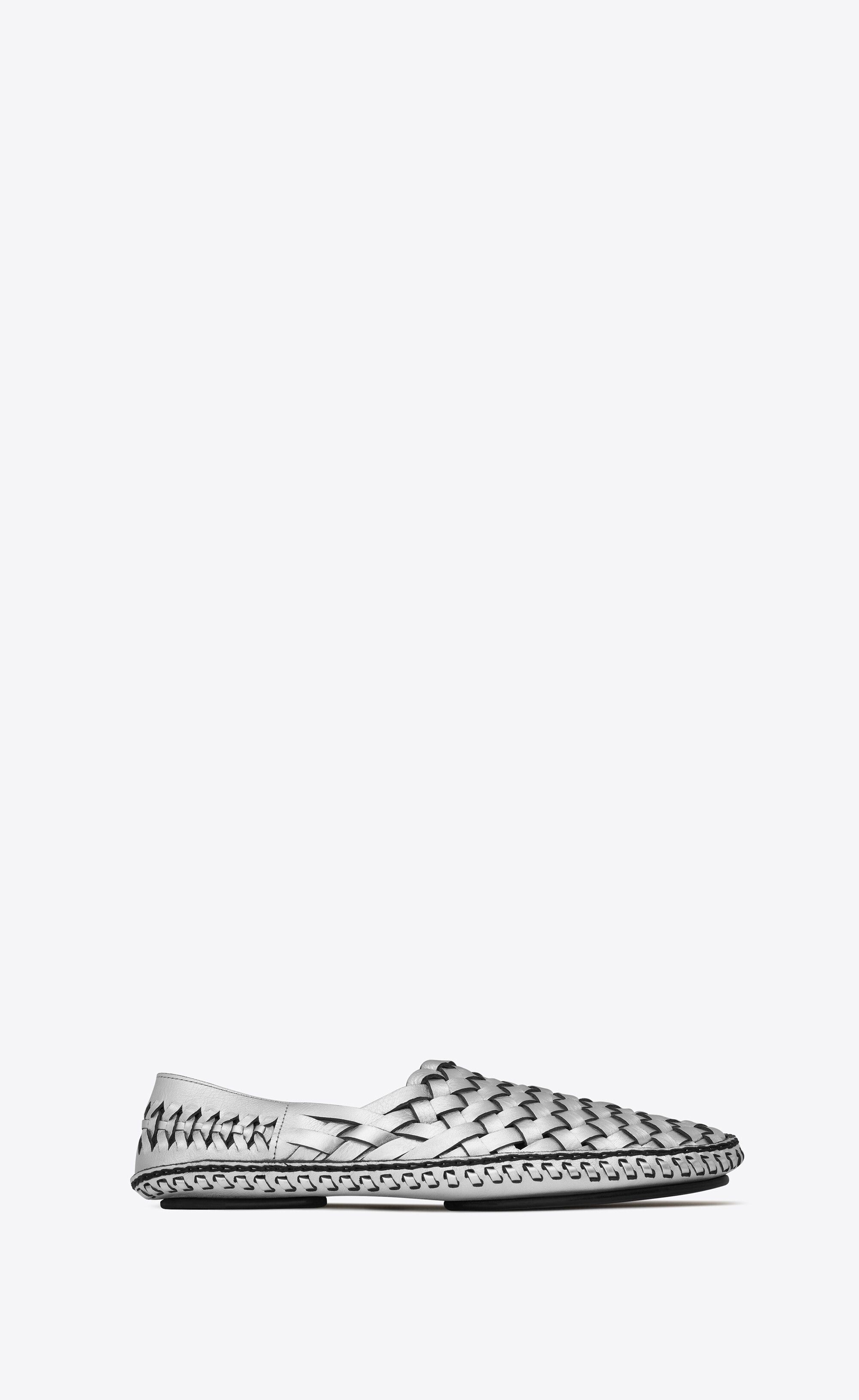 o1s1wg111224 Neil Slippers in Metallized Leather Silver