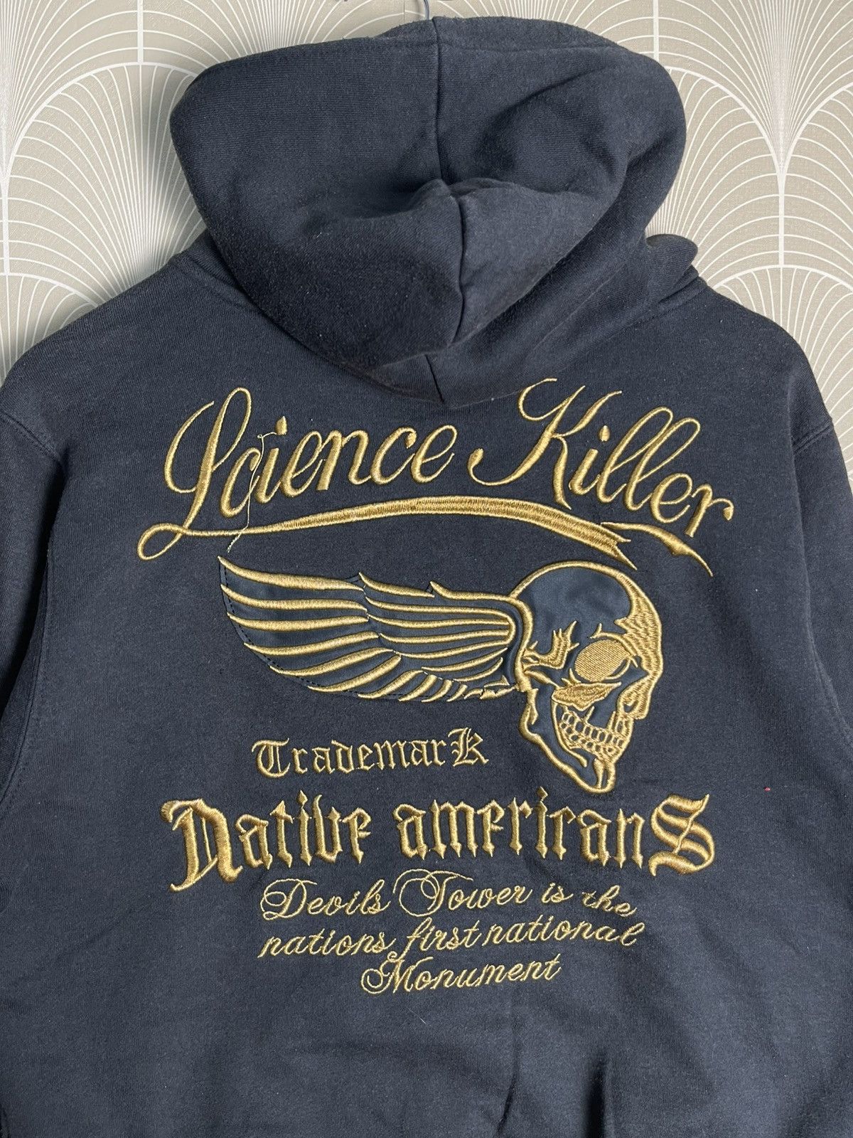 Native × Seditionaries × Vintage 2000s JAPANESE LUCIENCE KILLER SKULL HOODIE EMBROIDERED Size US M / EU 48-50 / 2 - 5 Thumbnail