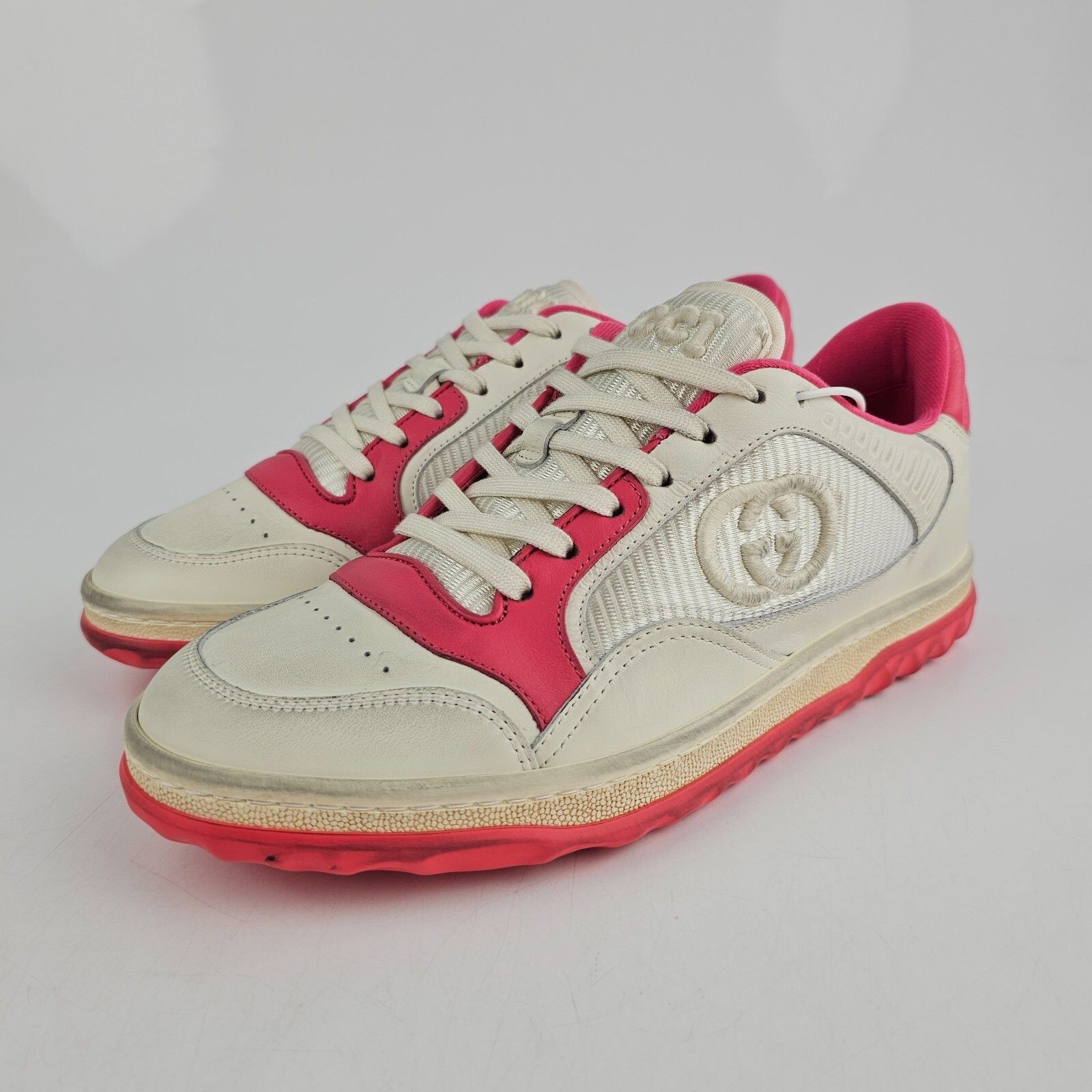 Gucci Mac80 Women's White And Pink Sneakers New (EU Shoe Siz