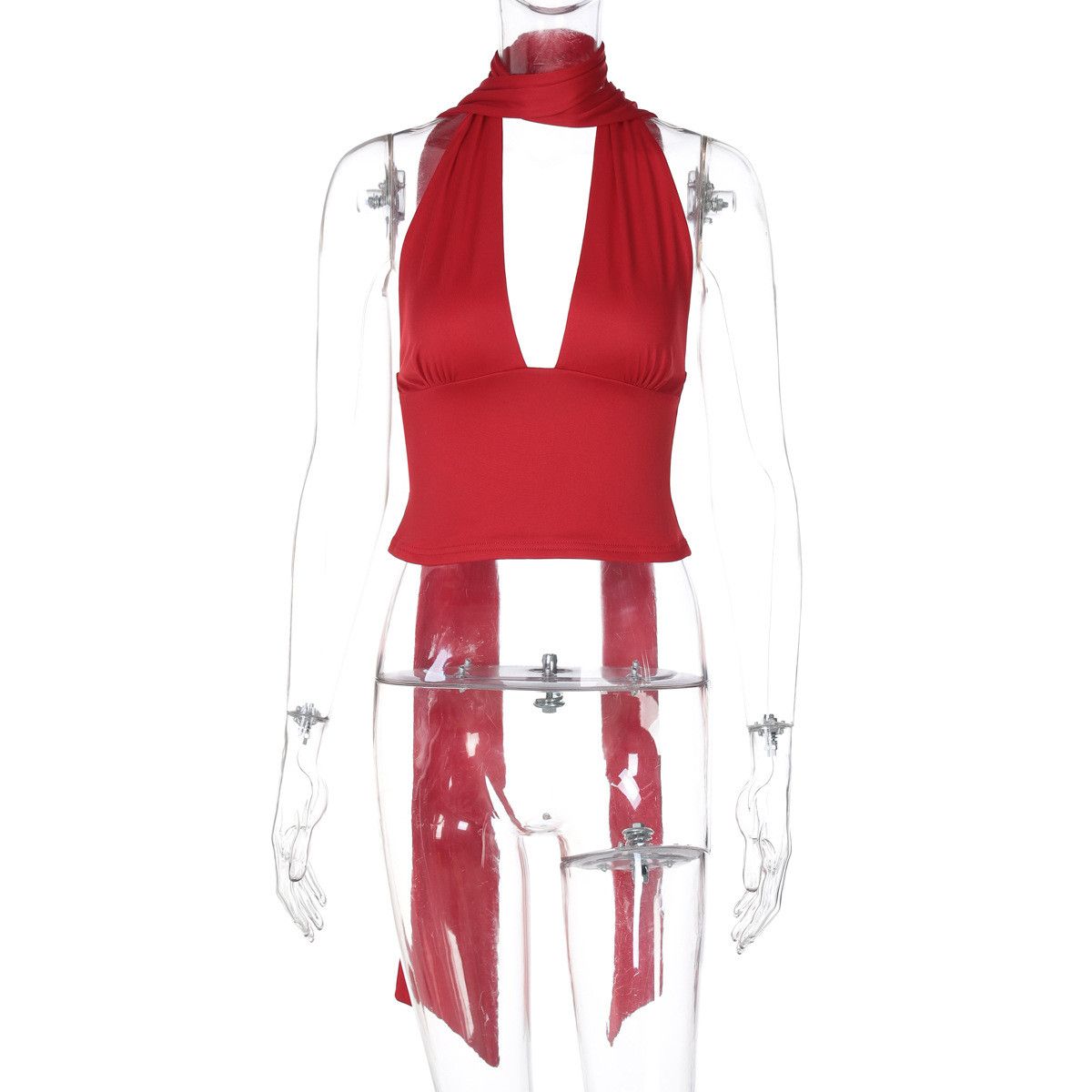 Other Deep V-neck Halter Fashion Y2K Sleeveless Tops For Women Size L / US 10 / IT 46 - 2 Thumbnail
