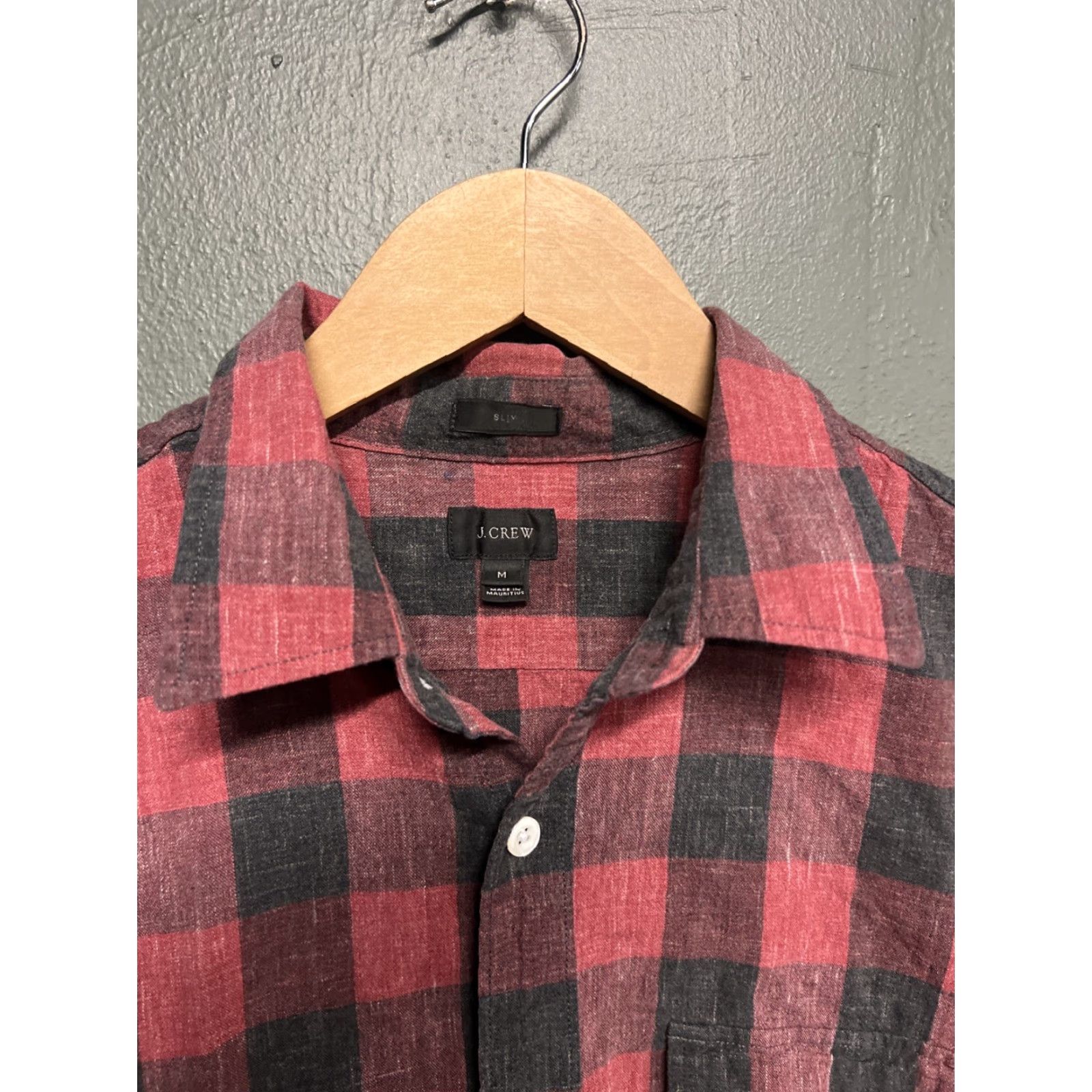 J.Crew J.CREW Shirt Mens M Slim Fit Oxford Plaid Button Down Check Red Cotton Flannel Buffalo Christmas Preppy Slimming Style Vintage: No Size US M / EU 48-50 / 2 - 2 Thumbnail