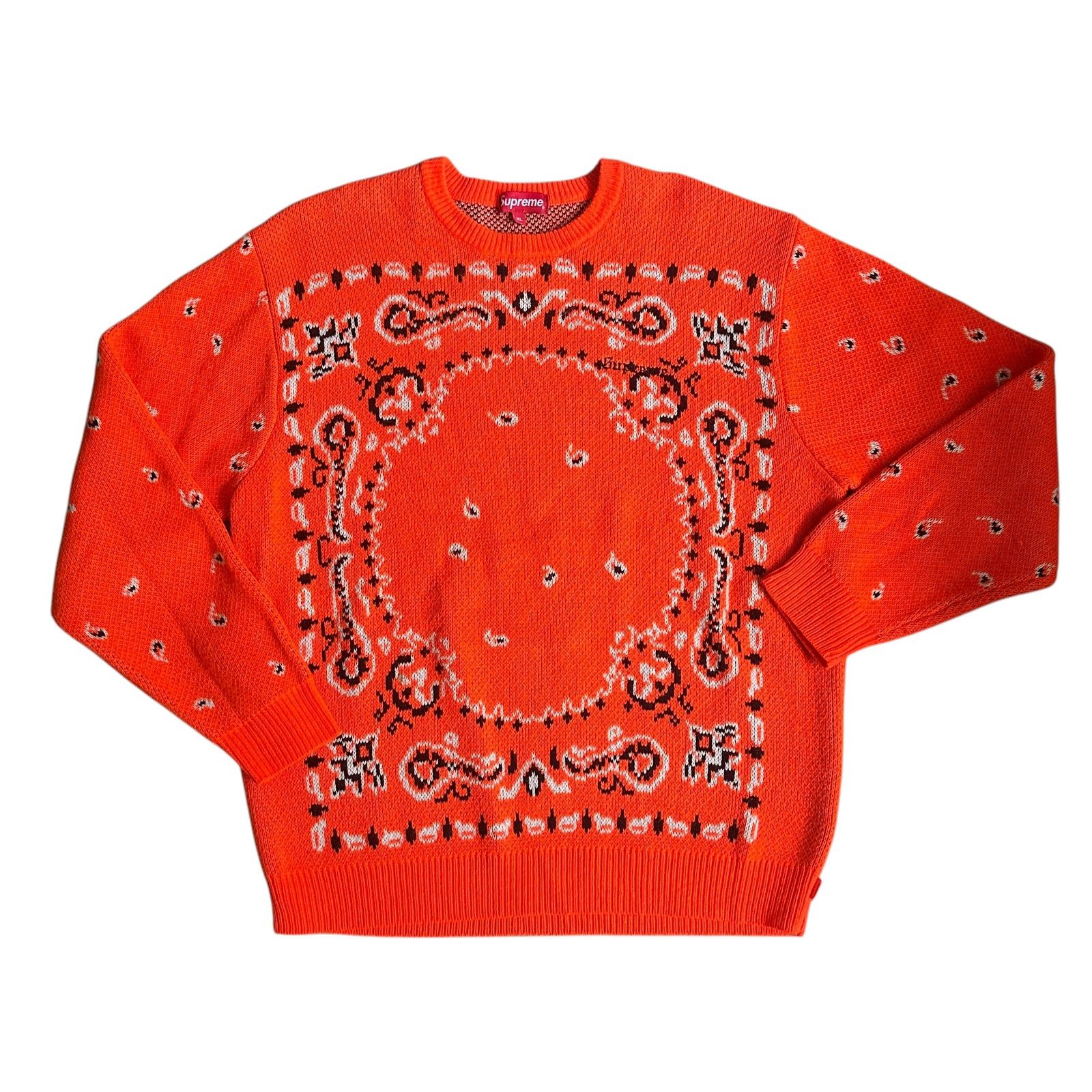 Supreme Supreme 2018 Orange Bandana Box Logo Sweater SS18 Mens XL Grailed