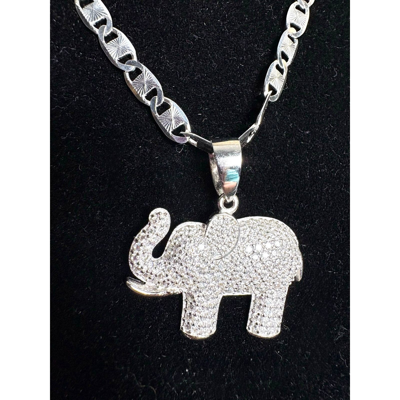 Jewelry 1ct Moissanite Elephant,19" Chain,925 Silver &Bonus Bracelet Size ONE SIZE - 3 Thumbnail