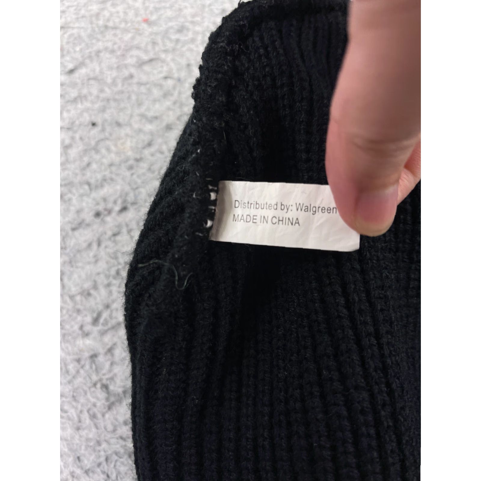 Vintage Walgreen Beanie Knit Hat Adult One Size Black Gray 100% Acrylic Snowboard Ski Winter Mens Size ONE SIZE - 5 Thumbnail