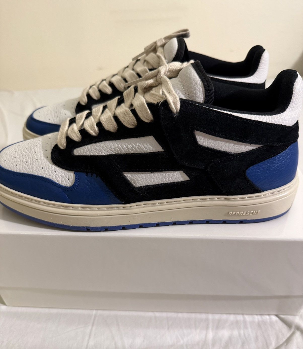 Represent Clo. REPRESENT Reptor Low Leather Sneakers Cobalt Blue 44 / 11 Size US 11 / EU 44 - 3 Thumbnail