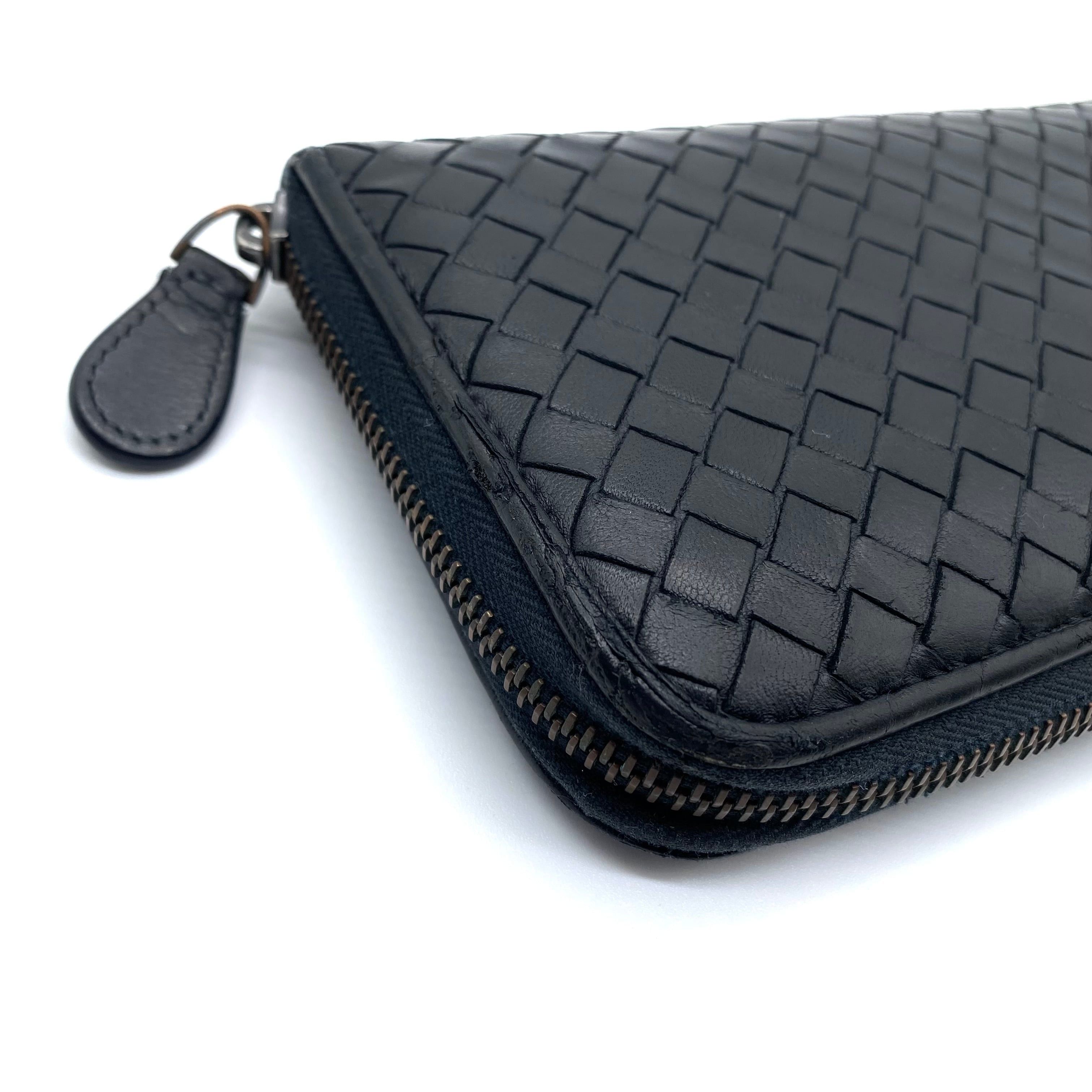 Bottega Veneta BOTTEGA VENETA Round Zip Long Wallet Intrecciato Black Size ONE SIZE - 3 Thumbnail