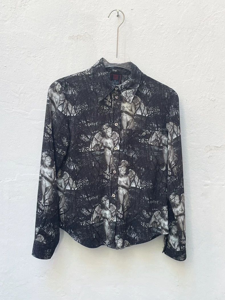 Jean Paul Gaultier Jean Paul Gaultier 99SS Fallen Angel Statue Mesh Shirt 2504 Size US XXS / EU 40 - 1 Thumbnail