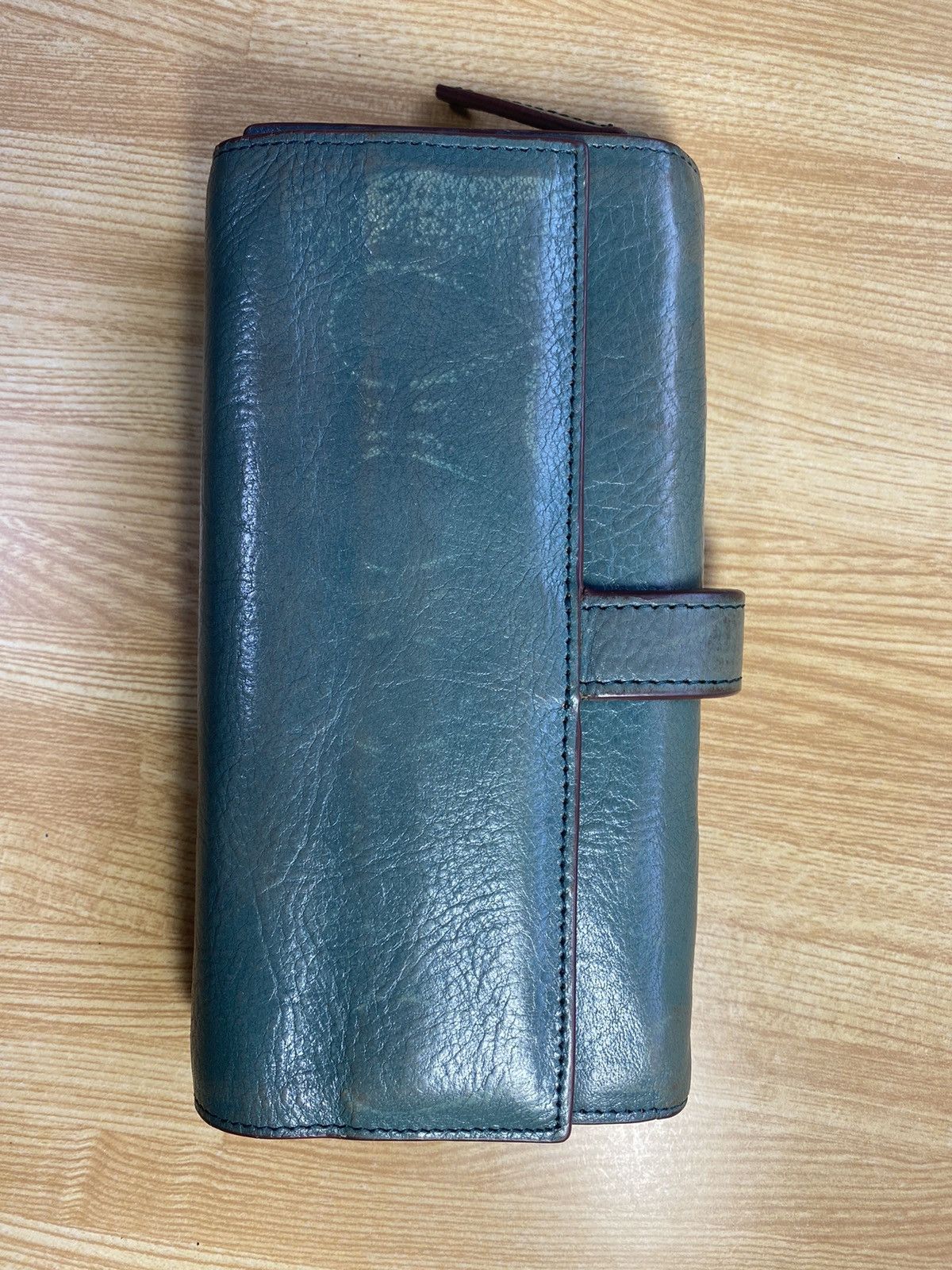 Japanese Brand Green Genuine Leather Long Wallet Size ONE SIZE - 1 Thumbnail