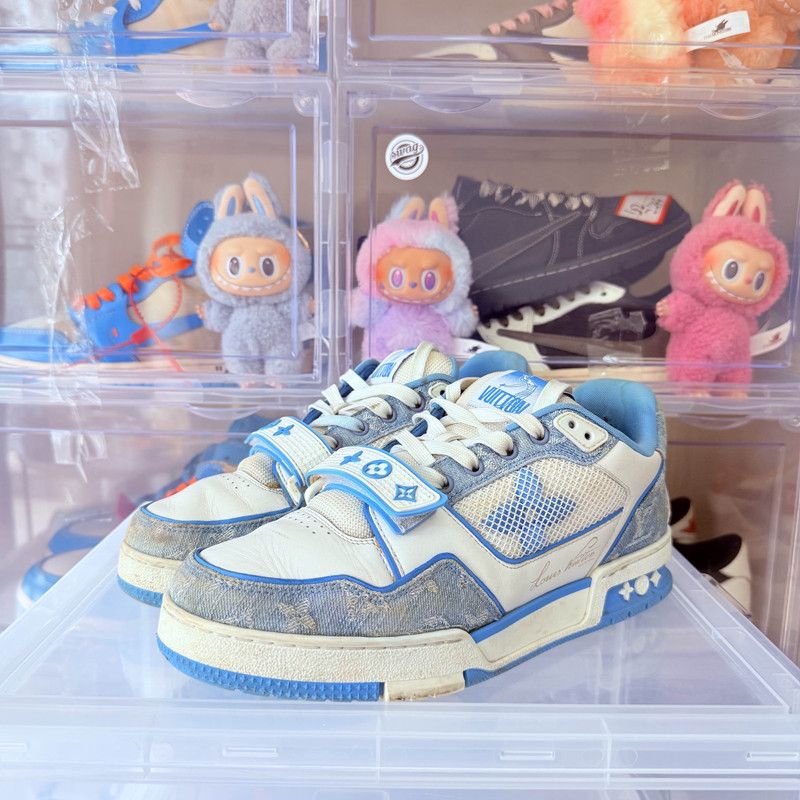 Louis Vuitton Blue and White Trainer Sneakers 0079