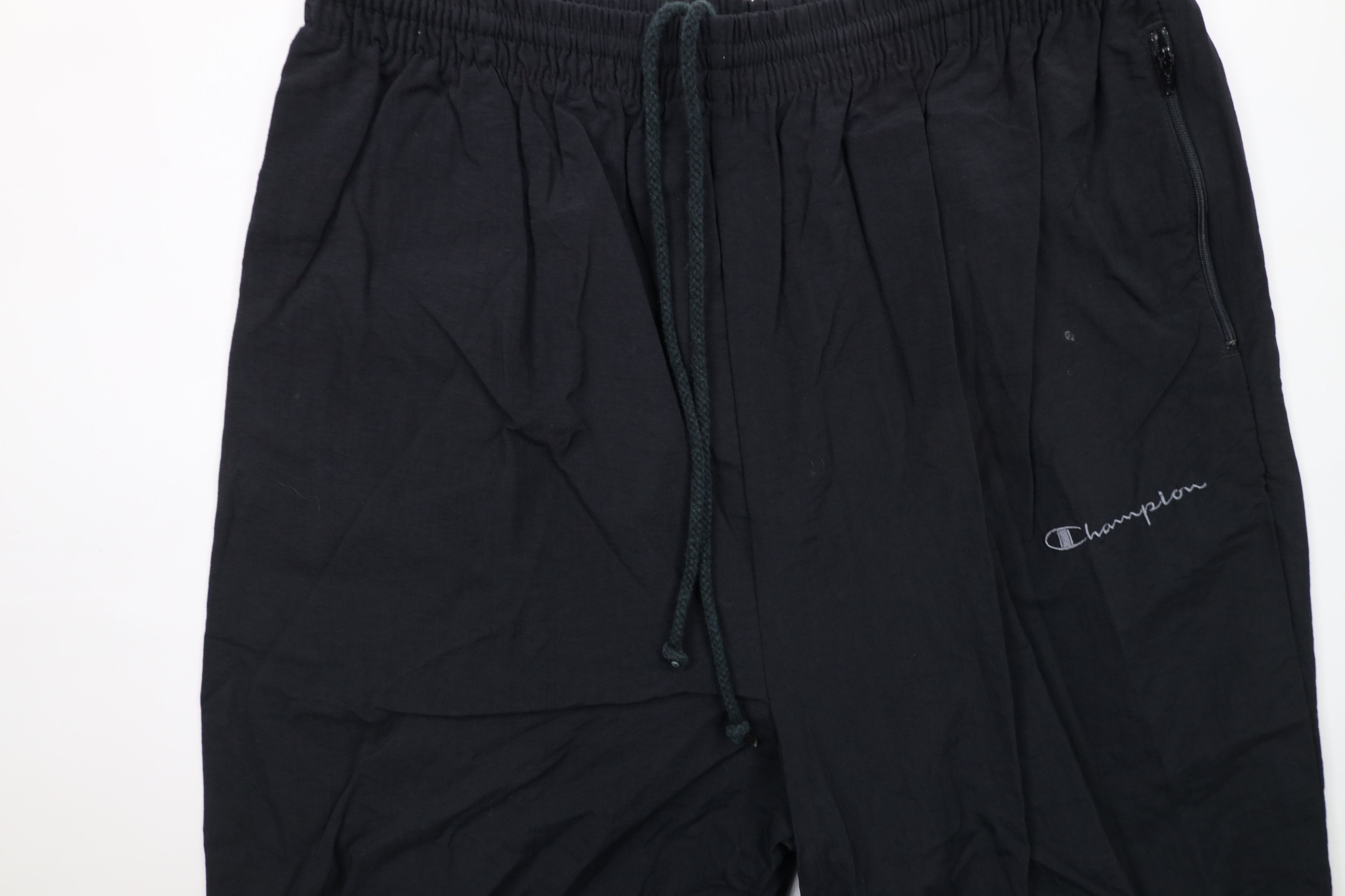 Champion × Vintage Vintage 90s Champion Cuffed Nylon Joggers Jogger Pants Black Size US 36 / EU 52 - 6 Thumbnail
