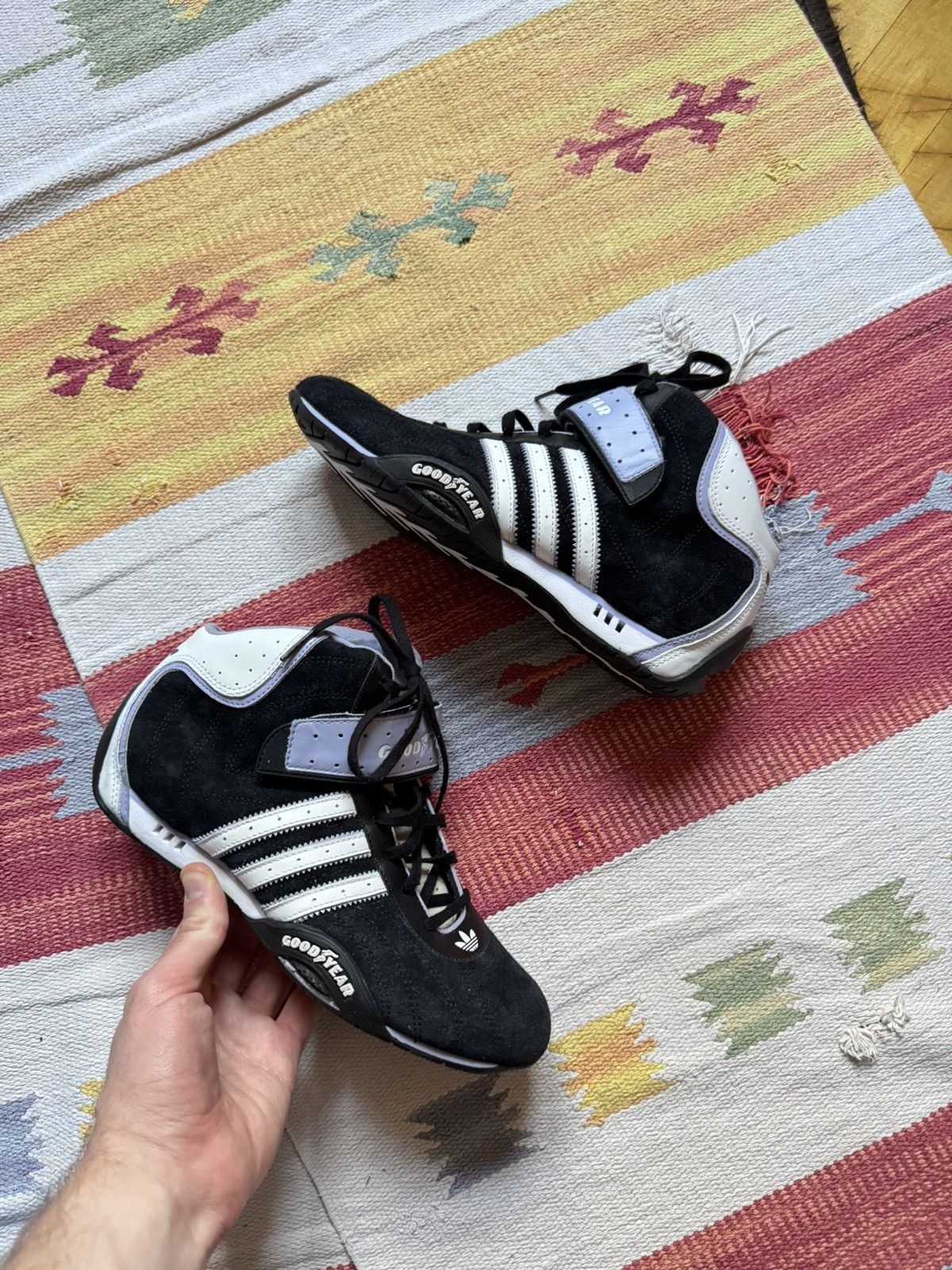 Vintage Vintage 2005 Adidas Racer Good Year y2k Hi Leather Sneakers Size US 7.5 / IT 37.5 - 1 Thumbnail