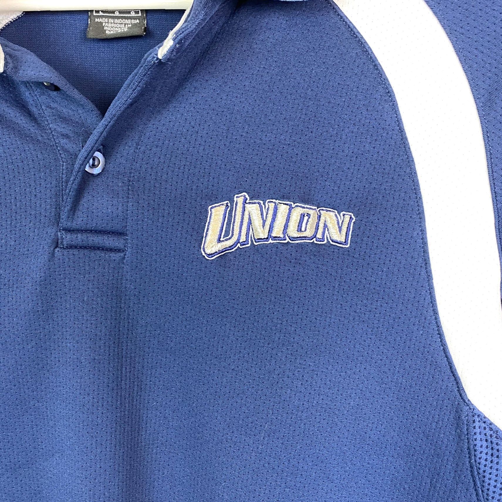 Nike VINTAGE Nike Team Mens Pullover Long Sleeve 1/4 Button Dri-Fit Blue White Union L Adult Mens Size US L / EU 52-54 / 3 - 6 Thumbnail
