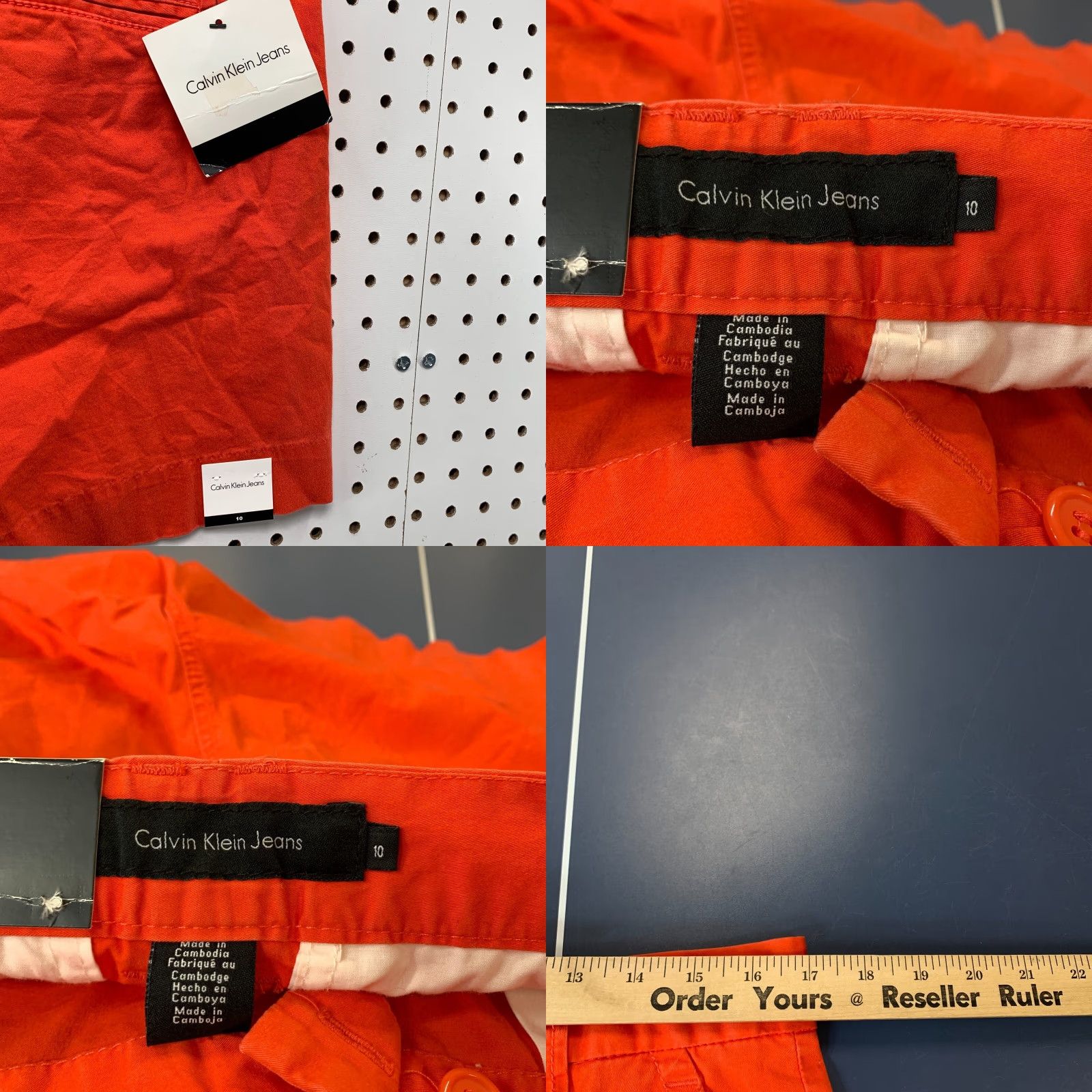 Calvin Klein NEW Calvin Klein Chino Shorts Womens Size 10 Red Orange NWT 33x5 Size 32" / US 10 / IT 46 - 8 Thumbnail