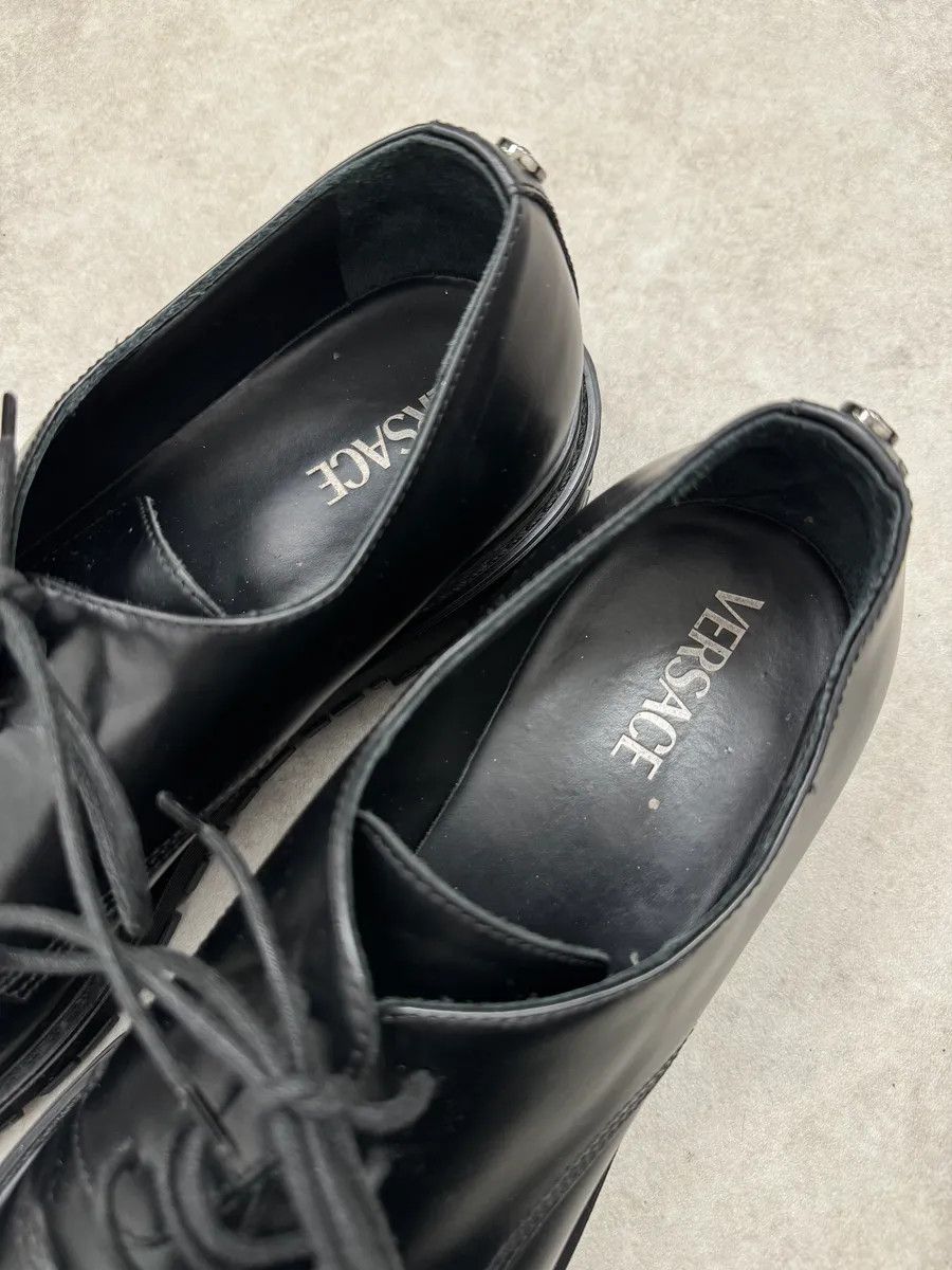Versace 2000s Versace Black Leather Oxford Derby Boots Size US 10 / EU 43 - 9 Thumbnail