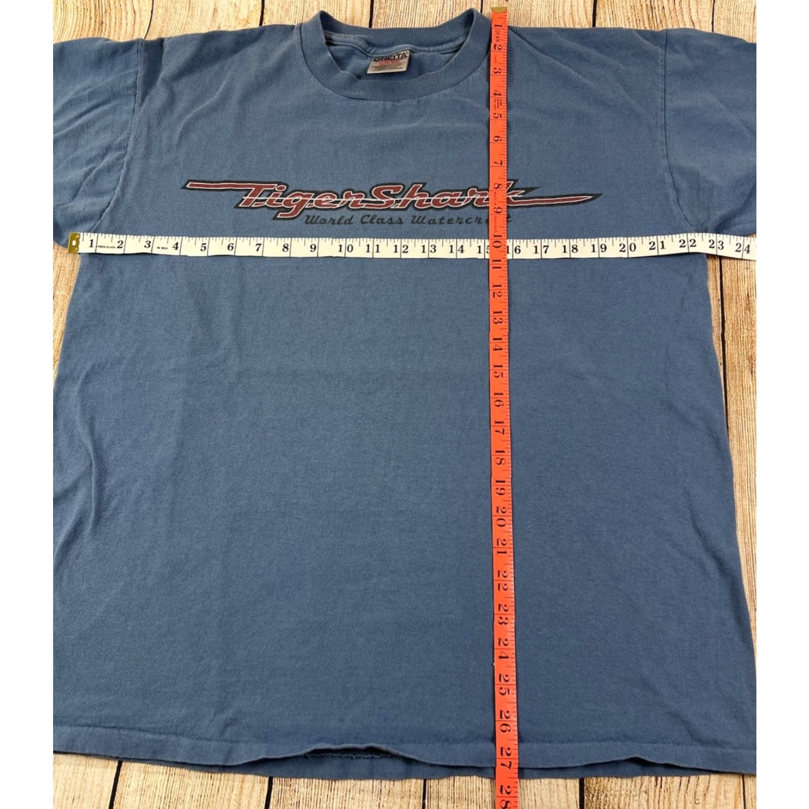 Vintage VINTAGE Tigershark Watercraft Shirt L Blue 90s Sports Classic Graphic Print Short Sleeve Mens Size US L / EU 52-54 / 3 - 5 Thumbnail