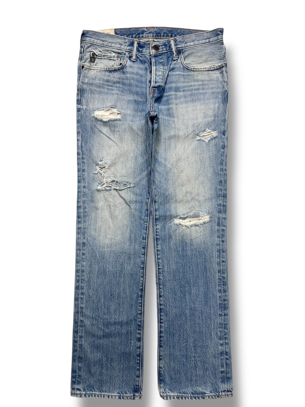 Abercrombie & Fitch Abercrombie & Fitch Distressed Light BlueWash Jeans & Faded Size US 33 - 1 Thumbnail