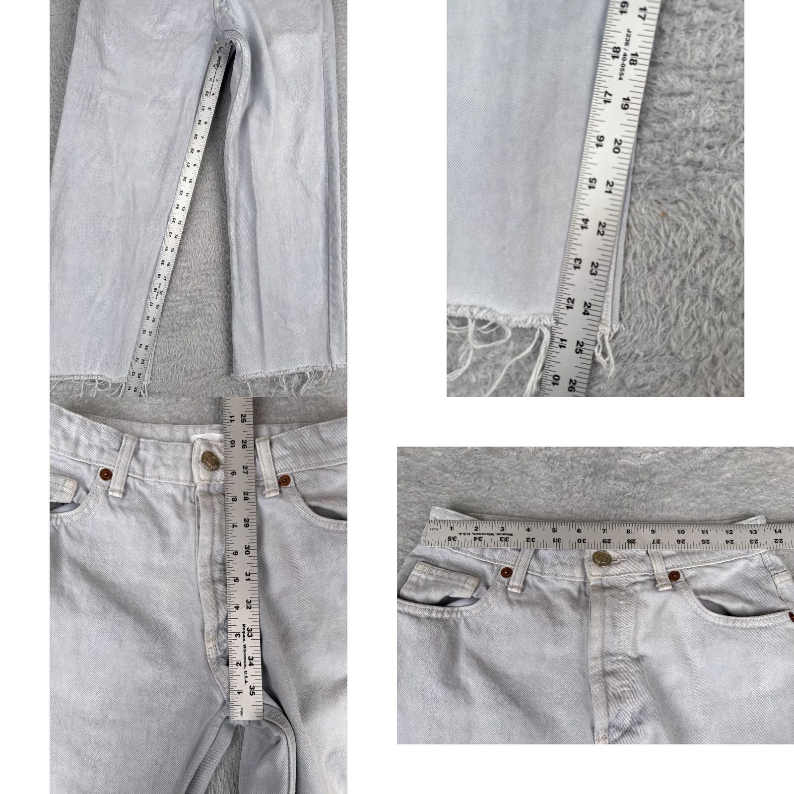 Zara Zara Jeans Womens 2 Blue Denim The Grunge Pant Wide Leg Mid Rise Cotton 27x25 Size 26" / US 2 / IT 38 - 8 Thumbnail