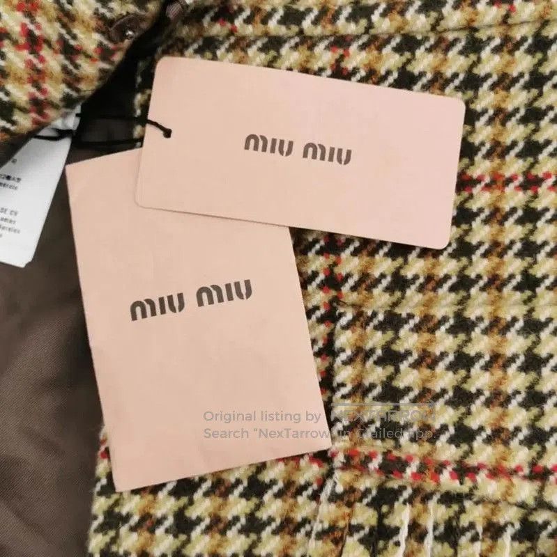 Miu Miu Miu Miu Women's Color-Block Wool Embroidered Skirt . Size 23" - 4 Thumbnail