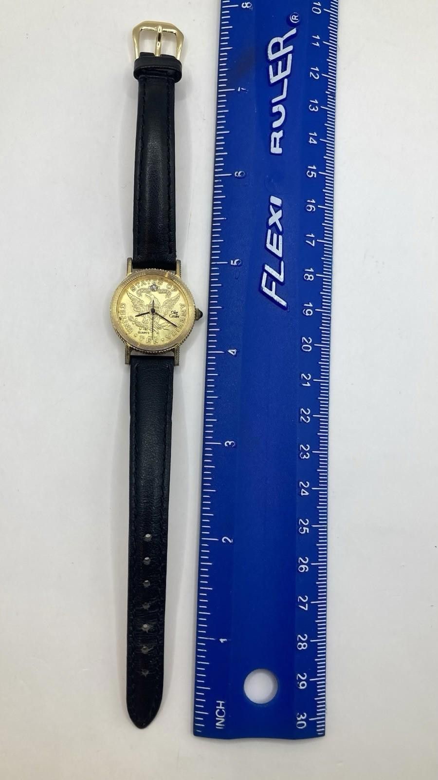 Oleg Cassini Vintage Women’s Oleg Cassini Gold Tone Ten Dollar Watch Size ONE SIZE - 7 Thumbnail