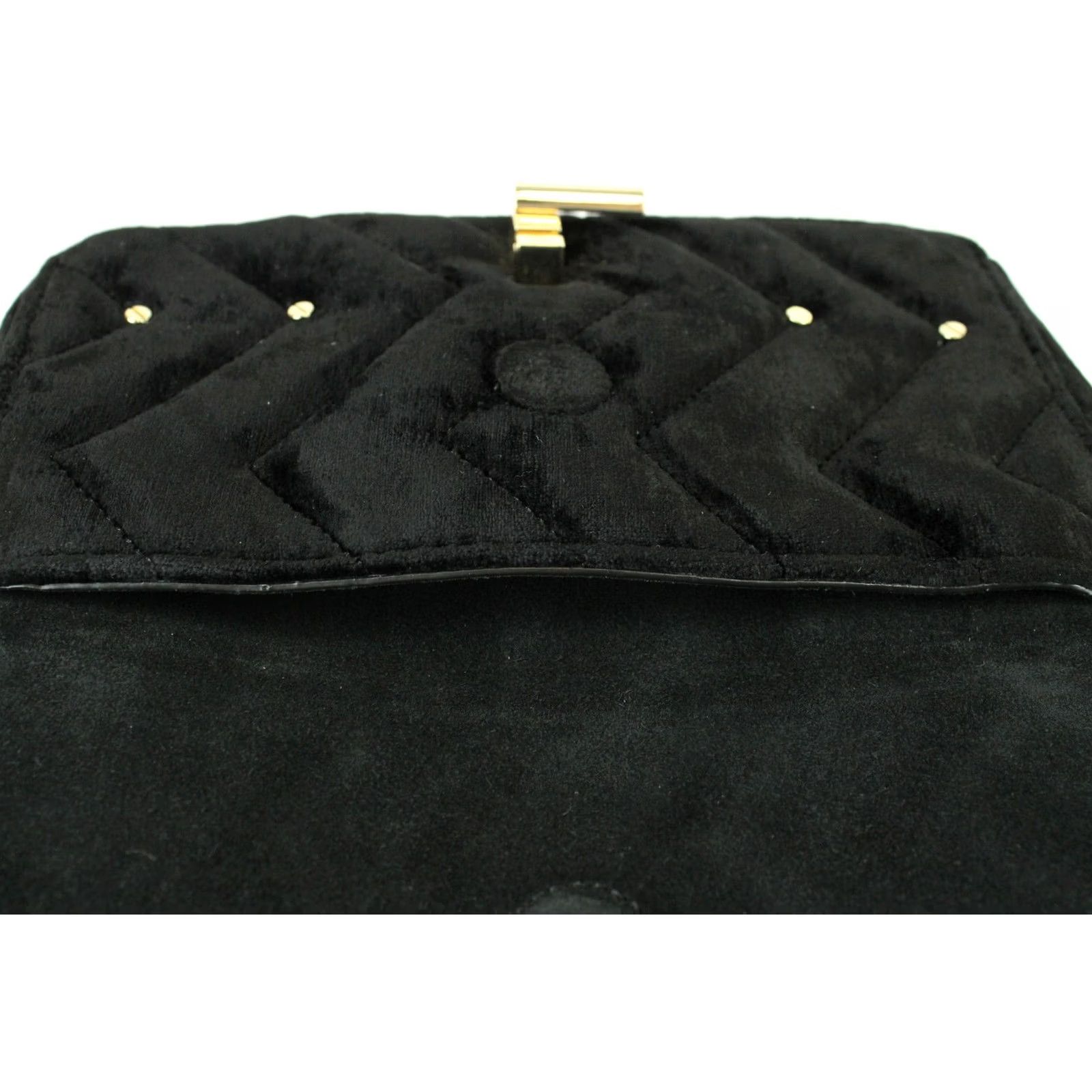 Sandro Sandro Yza Bag Womens ONE SIZE Velvet Studded Quilted Gold Buckle Chain Strap Size ONE SIZE - 6 Thumbnail