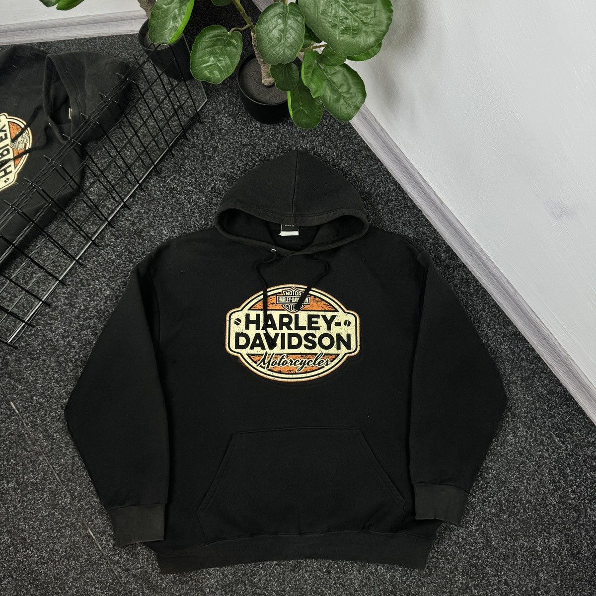 Vintage Harley Davidson Hoodie Big Logo Y2k Style Tops