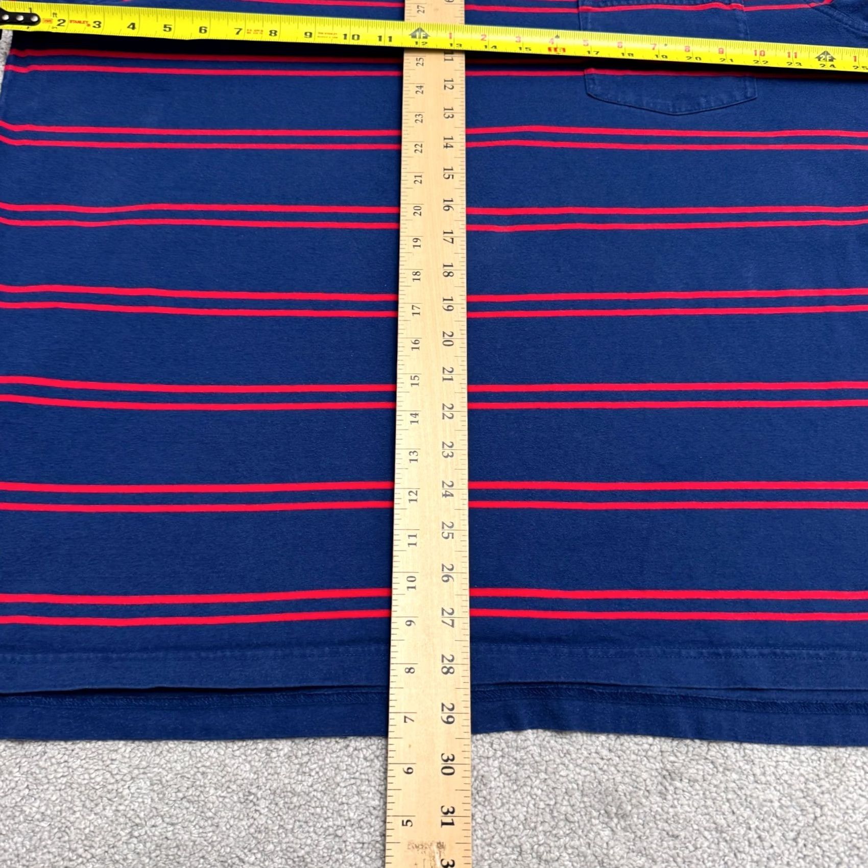 Vintage The Foundry Striped Polo Shirt Mens 2XL Tall Blue Red Cotton Pocket Polo Size US XXL / EU 58 / 5 - 5 Thumbnail