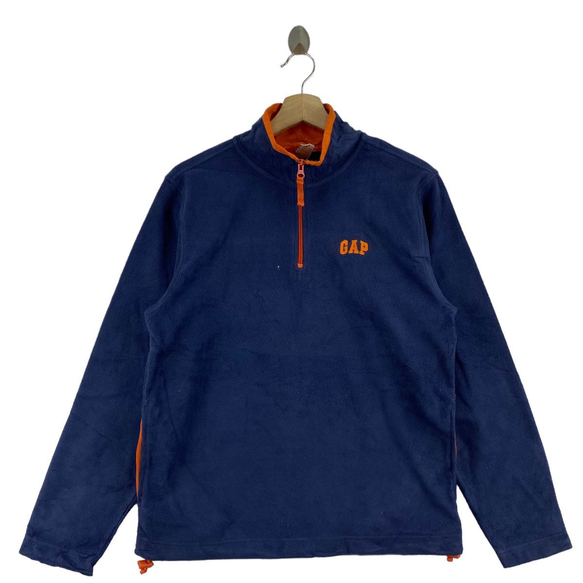 Gap GAP Half Zipper Orange Navy Fleece Sweatshirt Size US M / EU 48-50 / 2 - 1 Thumbnail