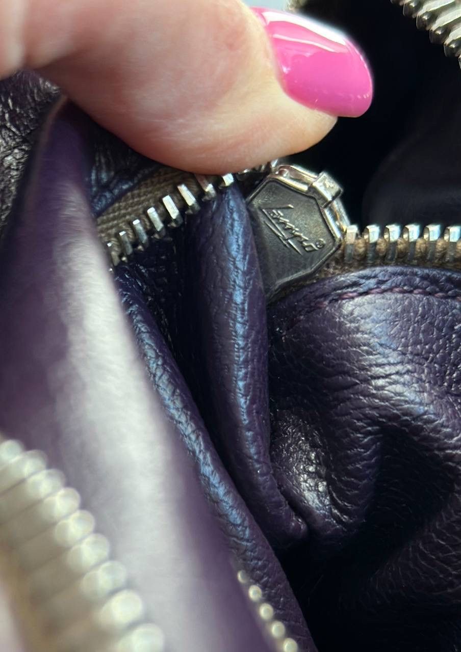 Dior Prada Vitello Zipper Buckle Bag Bowling crocodile purple Size ONE SIZE - 8 Thumbnail