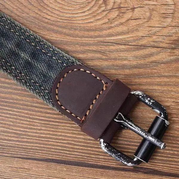 Japanese Brand Kayama x Akane Street Vintage 47 Inch Wide Denim Belt Size ONE SIZE - 3 Thumbnail